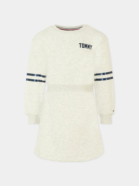 Vestito grigio per bambina con logo blu,Tommy Hilfiger Junior,25CTHKG0KG08711 P09