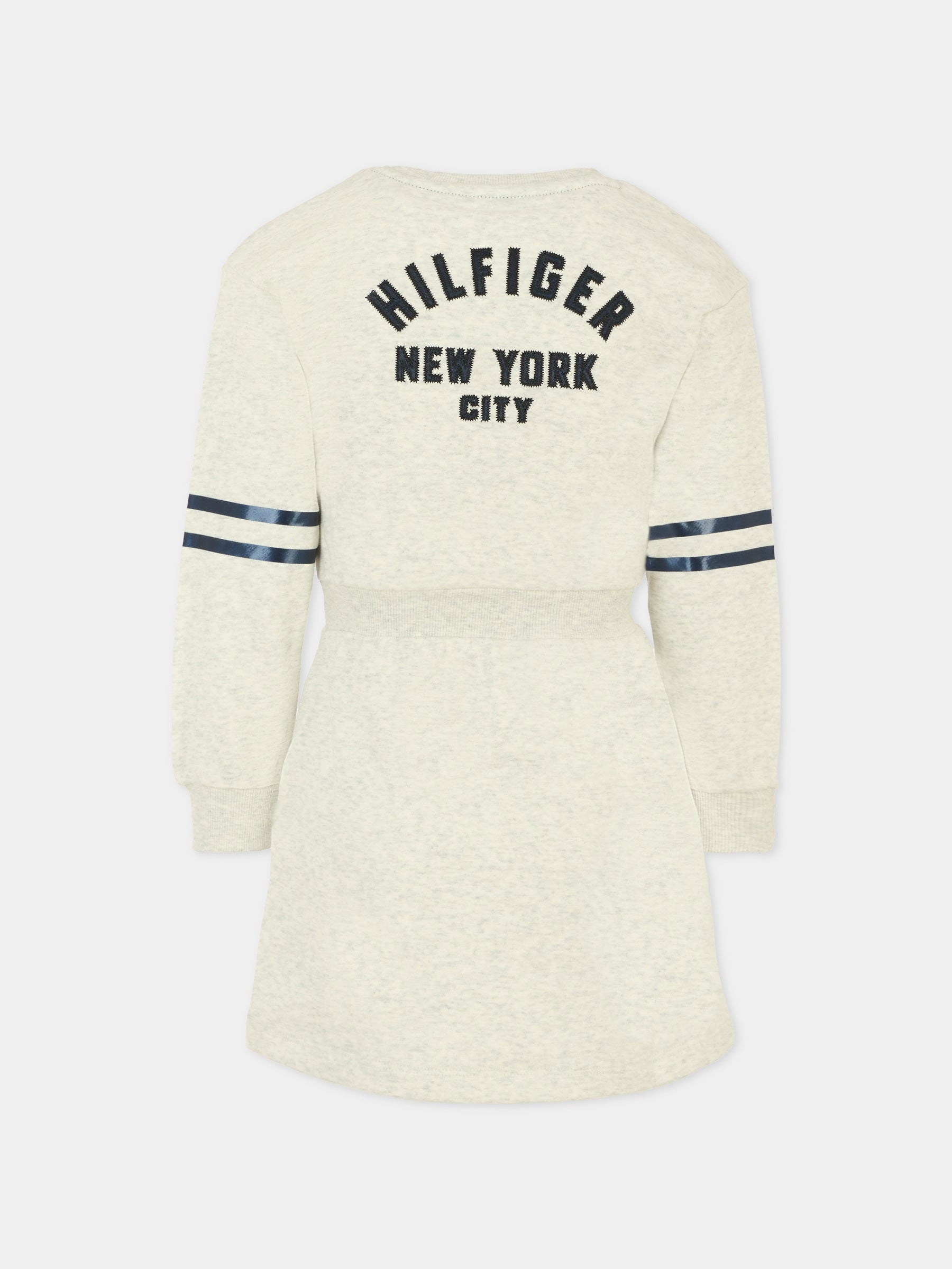 Vestito grigio per bambina con logo blu,Tommy Hilfiger Junior,25CTHKG0KG08711 P09