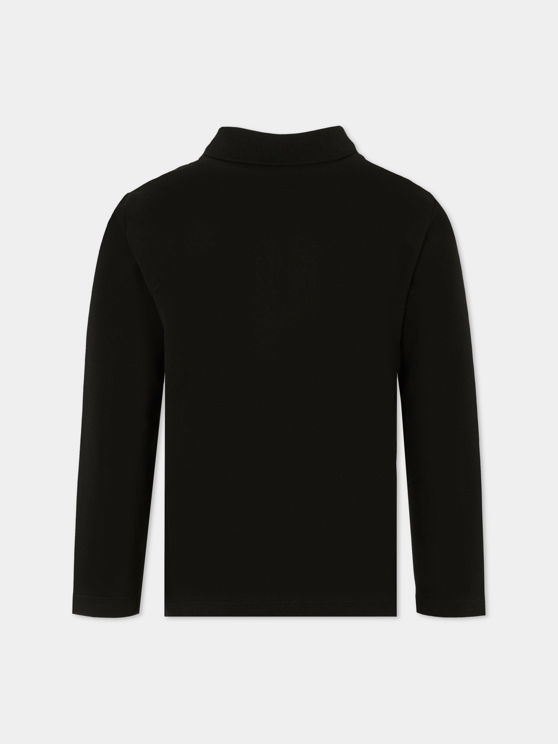 Polo nera per bambino con logo ricamato,Calvin Klein Kids,25CCKIB0IB02421 BEH