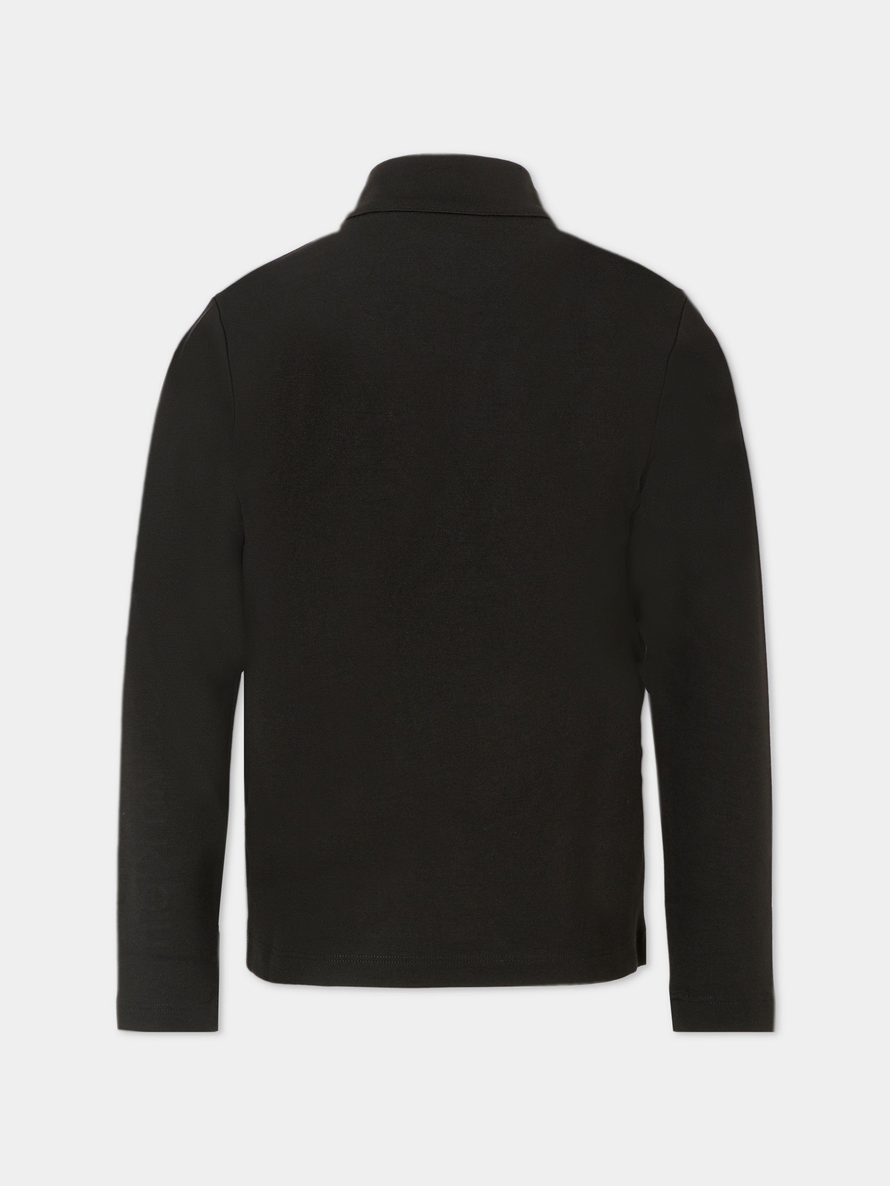 T-shirt nera per bambina con logo ricamato,Calvin Klein Kids,25CCKIG0IG02978 BEH