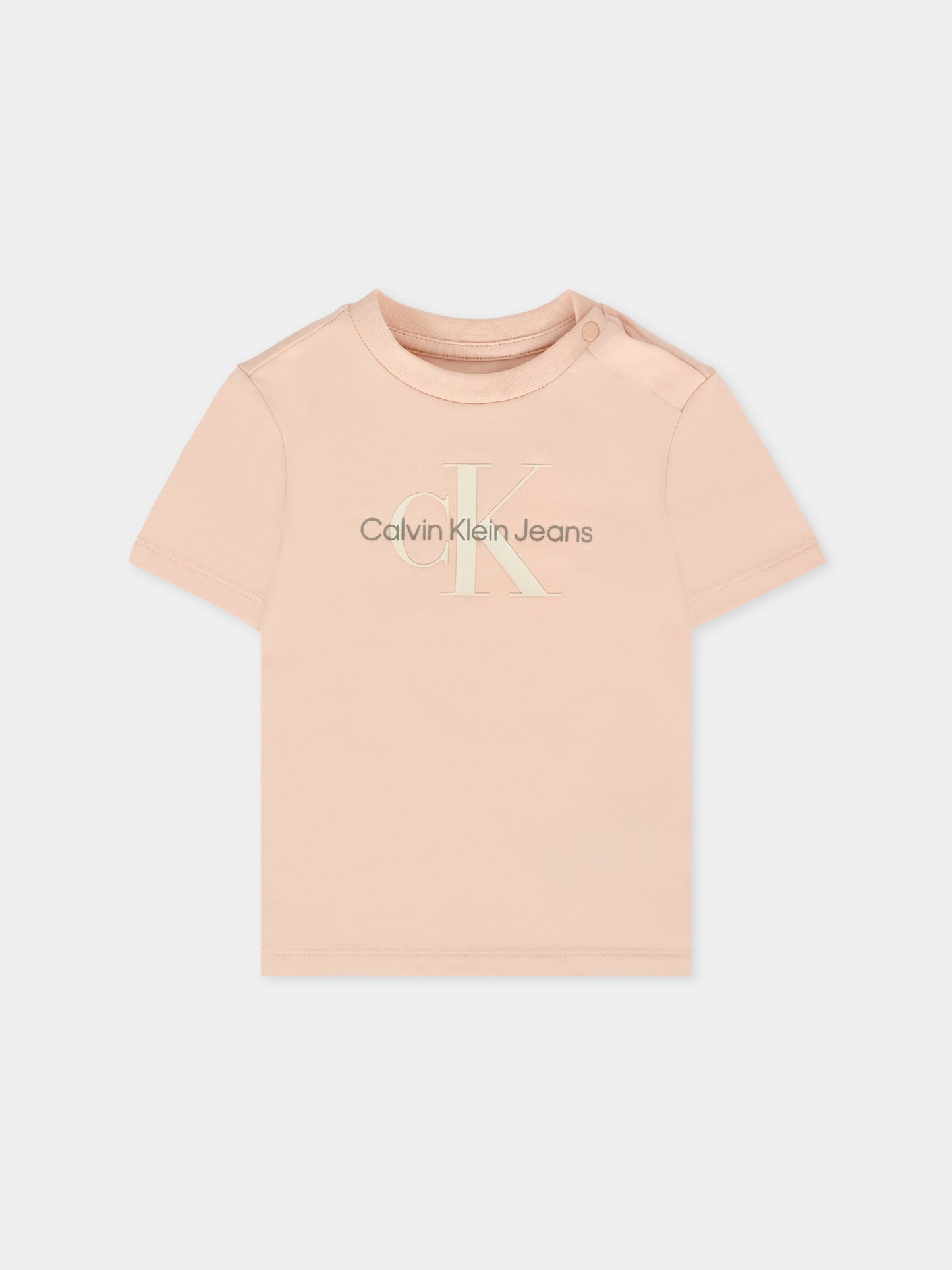 T-shirt rosa per neonata con logo,Calvin Klein Kids,25CCKIN0IN00001 TGI