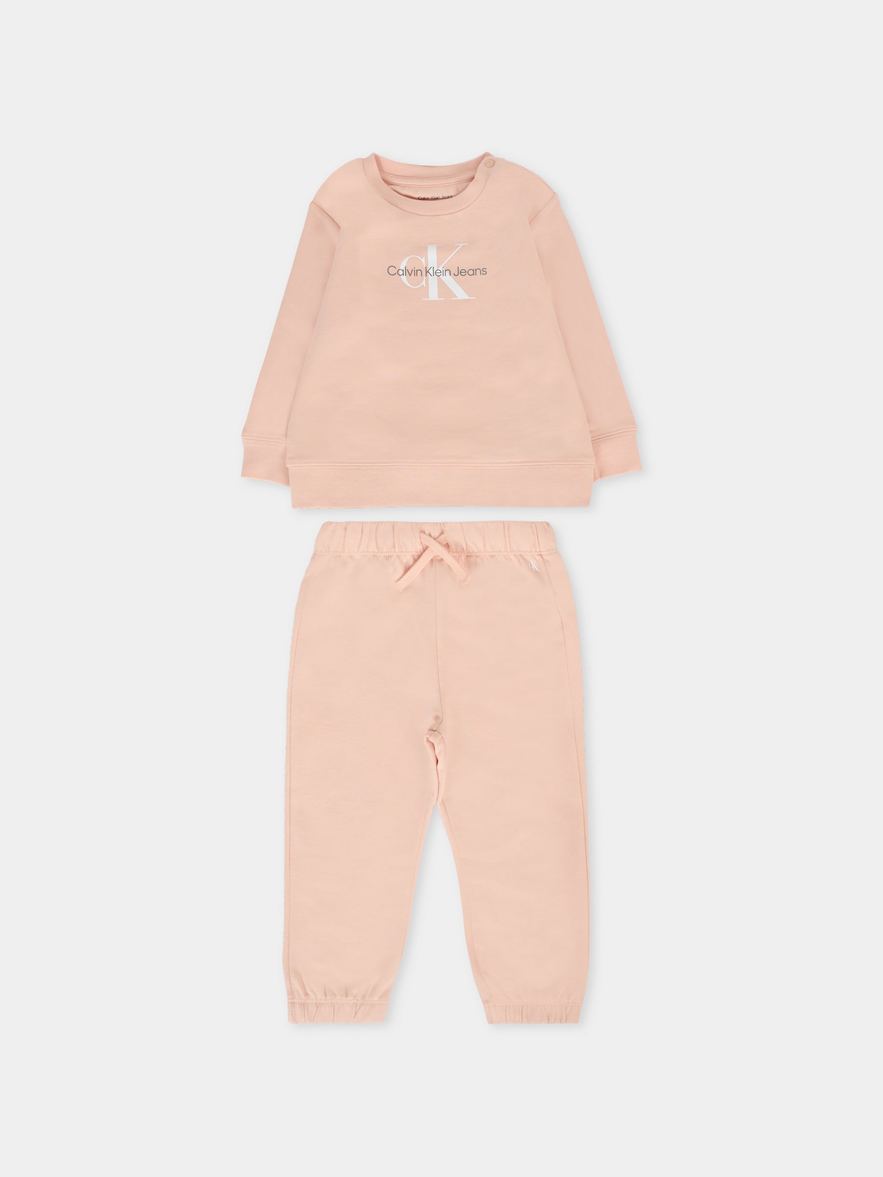 Completo rosa per neonata con logo,Calvin Klein Kids,25CCKIN0IN00017 TGI