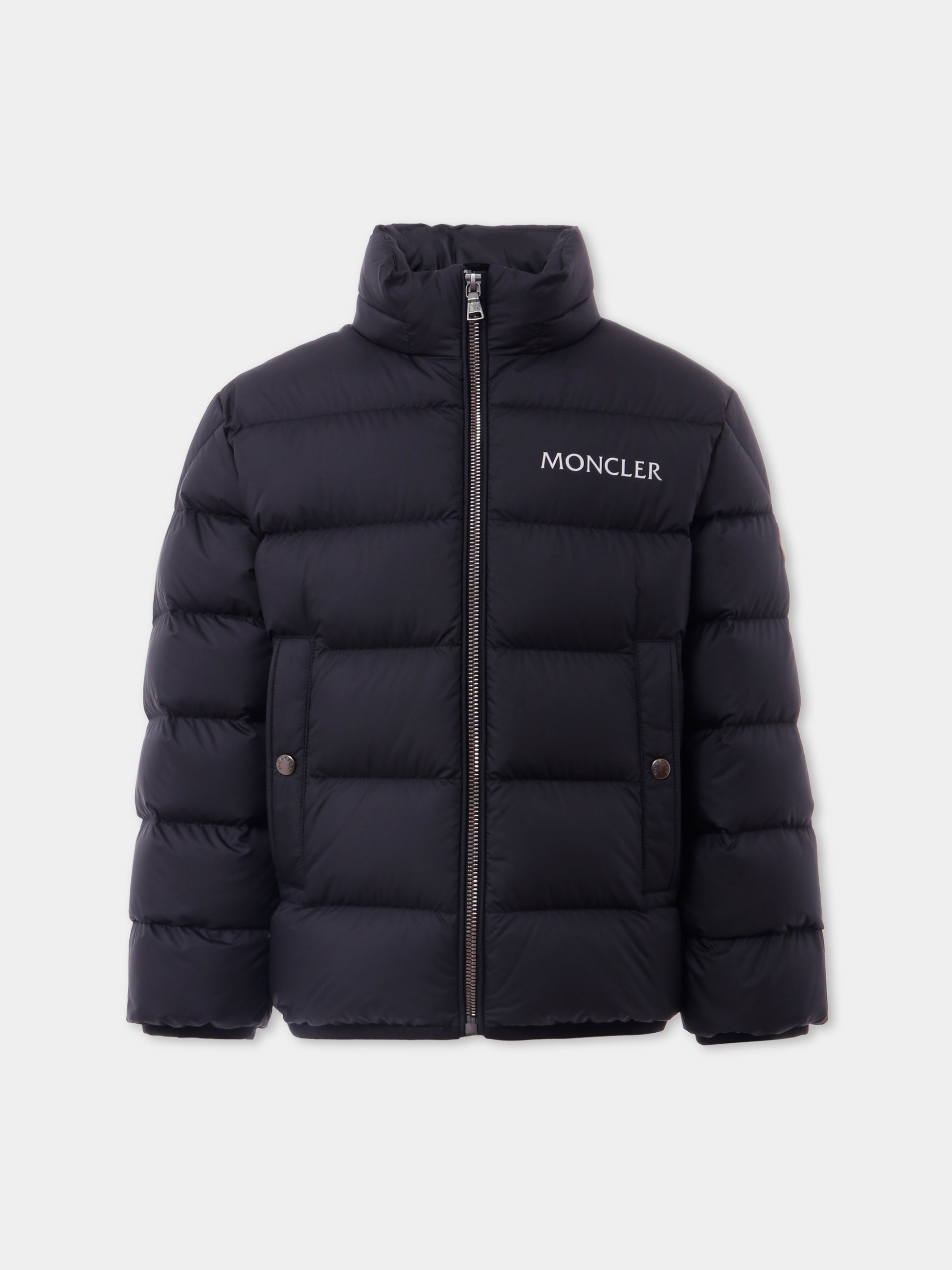 Piumino Bajan nero per bambino con logo,Moncler Kids,K2954 - 1A00026 - 597X2 999