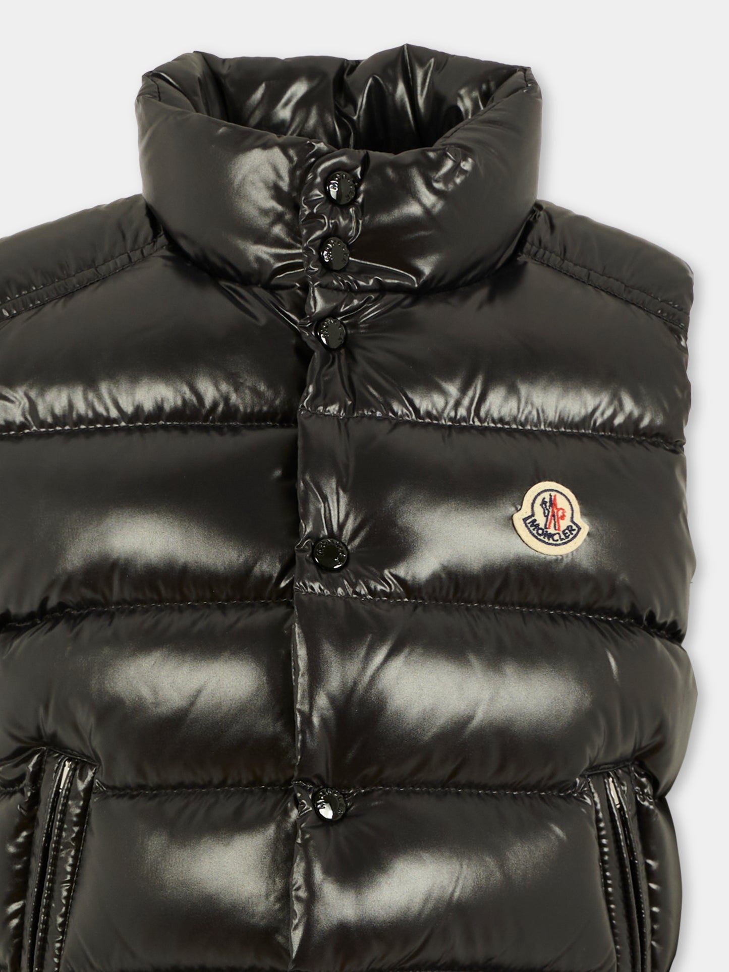 Gilet ''Tib'' nero per bambino con patch,Moncler Kids,K2954 - 1A12620 - 68950 999