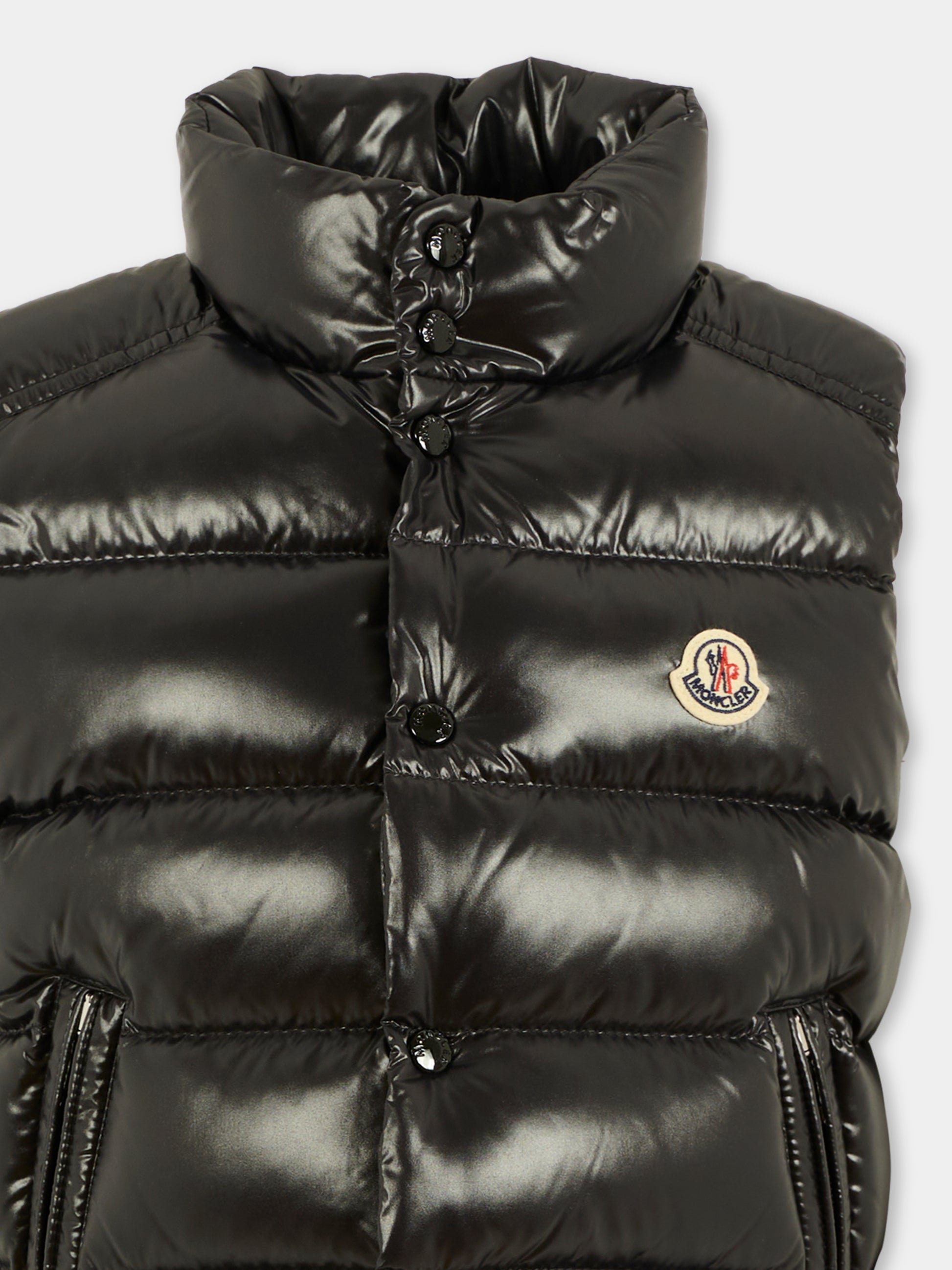 Gilet ''Tib'' nero per bambino con patch,Moncler Kids,K2954 - 1A12620 - 68950 999