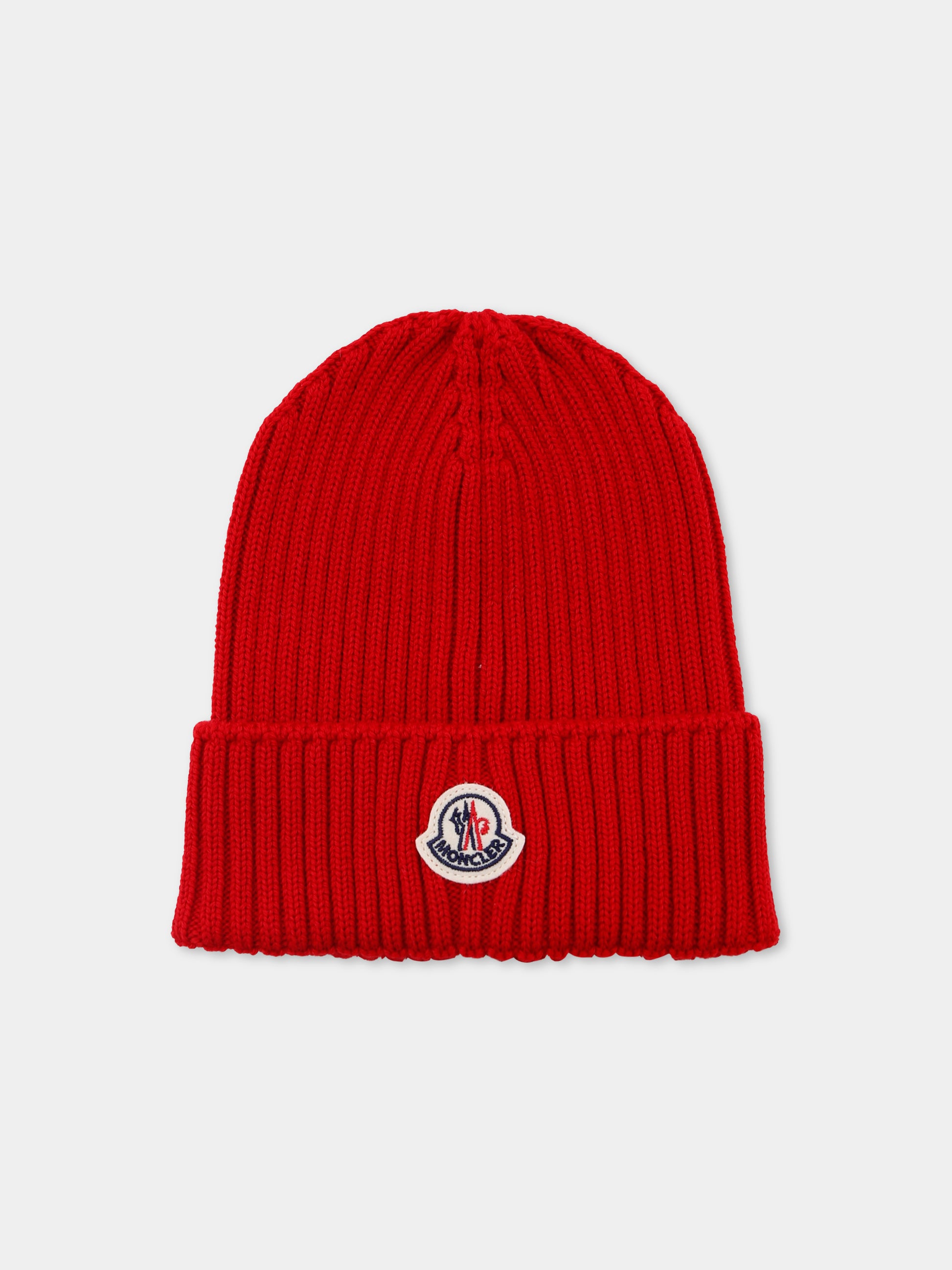 Berretto rosso per bambini con logo,Moncler Kids,K2954 - 3B00009 - M1131 455