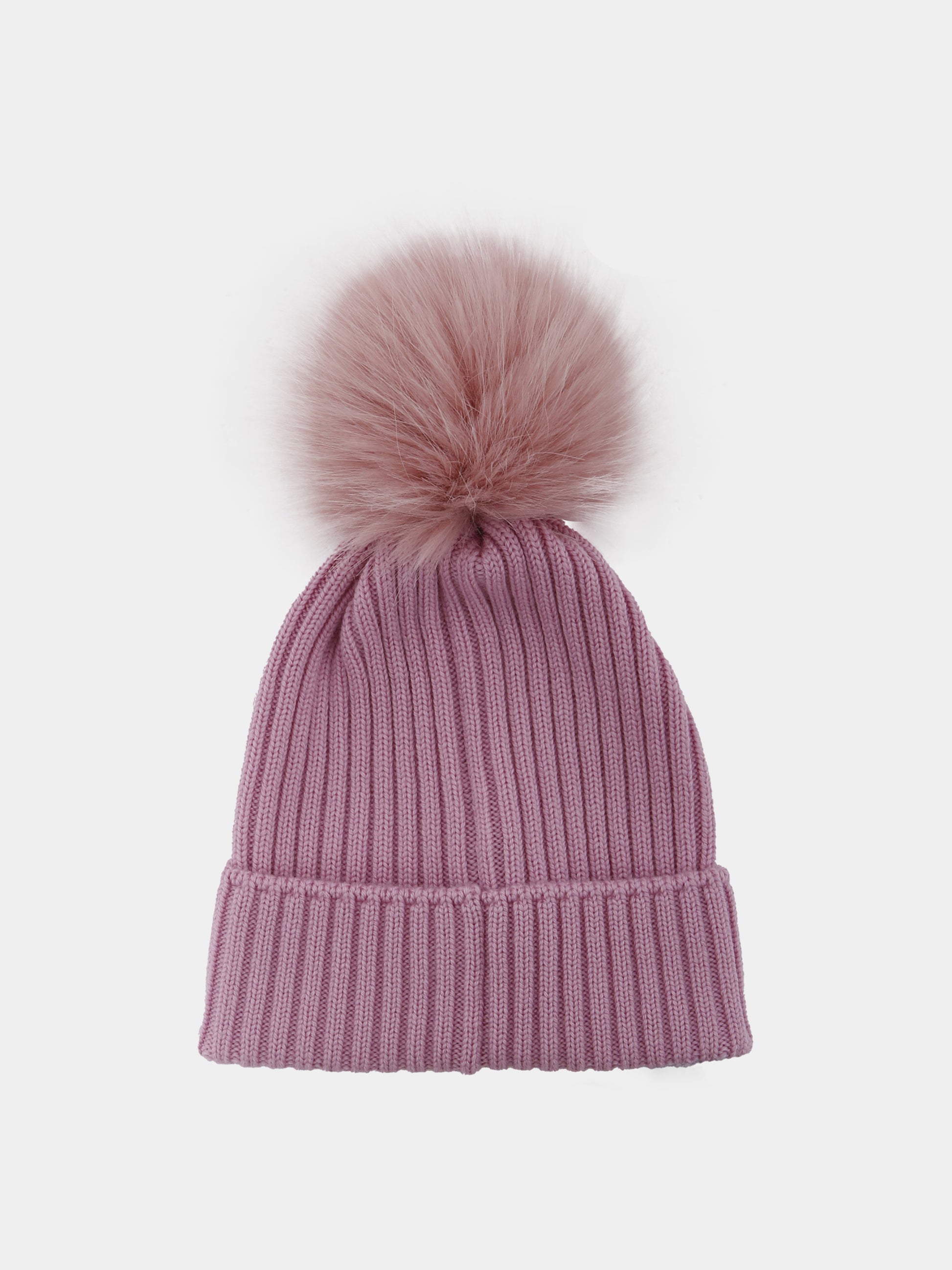 Berretto rosa per bambina con pompon,Moncler Kids,K2954 - 3B00011 - M1131 51F