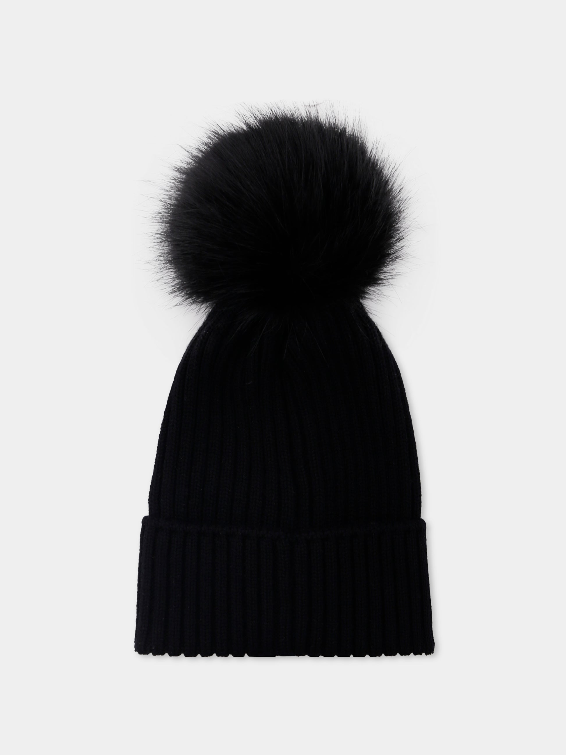 Berretto nero per bambini con pompon,Moncler Kids,K2954 - 3B00011 - M1131 999
