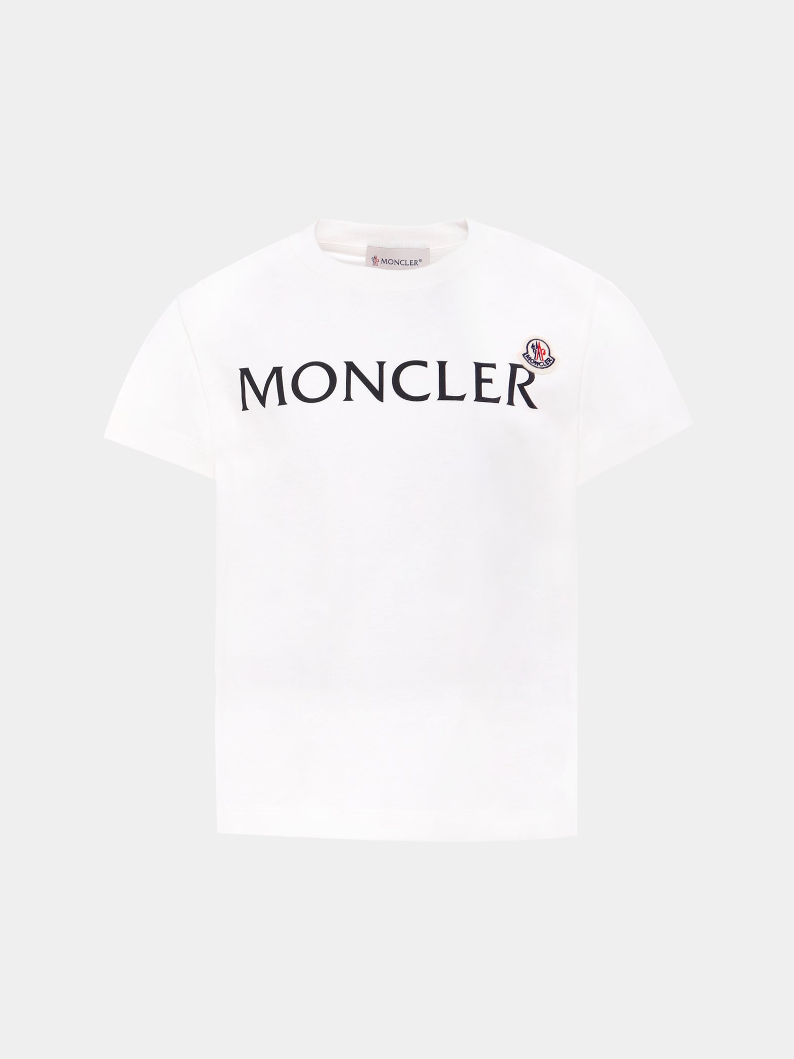 T-shirt bianca per bambini con logo,Moncler Kids,K2954 - 8C00018 - 89AFV 034