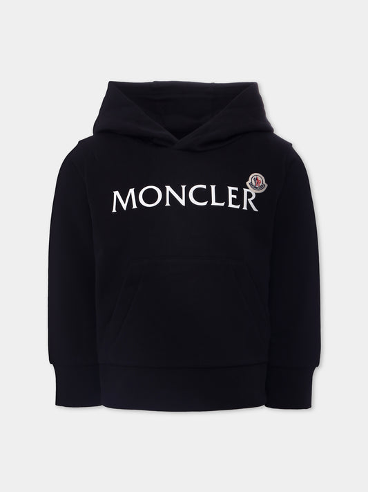 Felpa nera per bambini con logo,Moncler Kids,K2954 - 8G00017 - 899PS 999