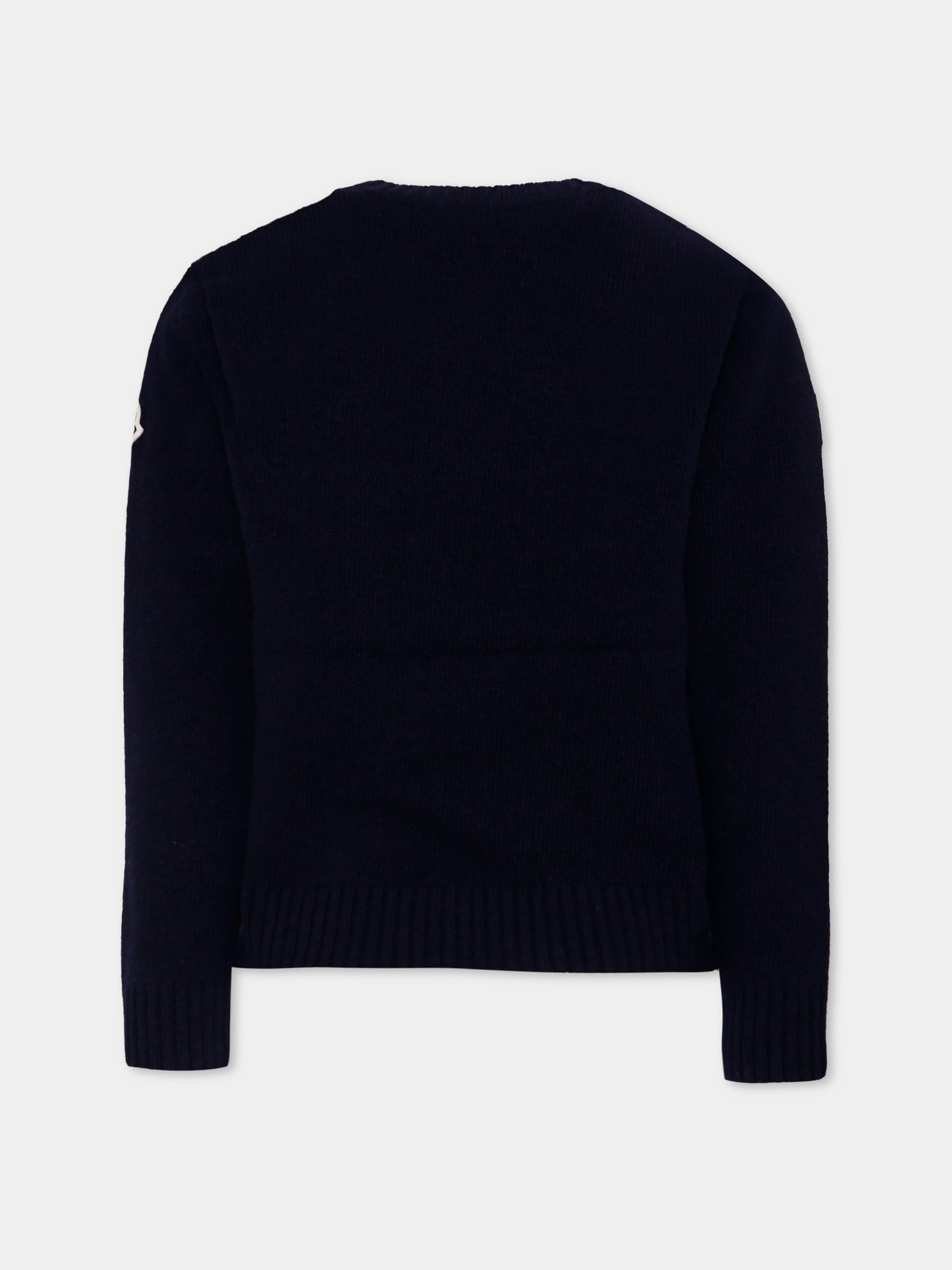 Maglione blu per bambino con logo,Moncler Kids,K2954 - 9C00001 - M1241 745