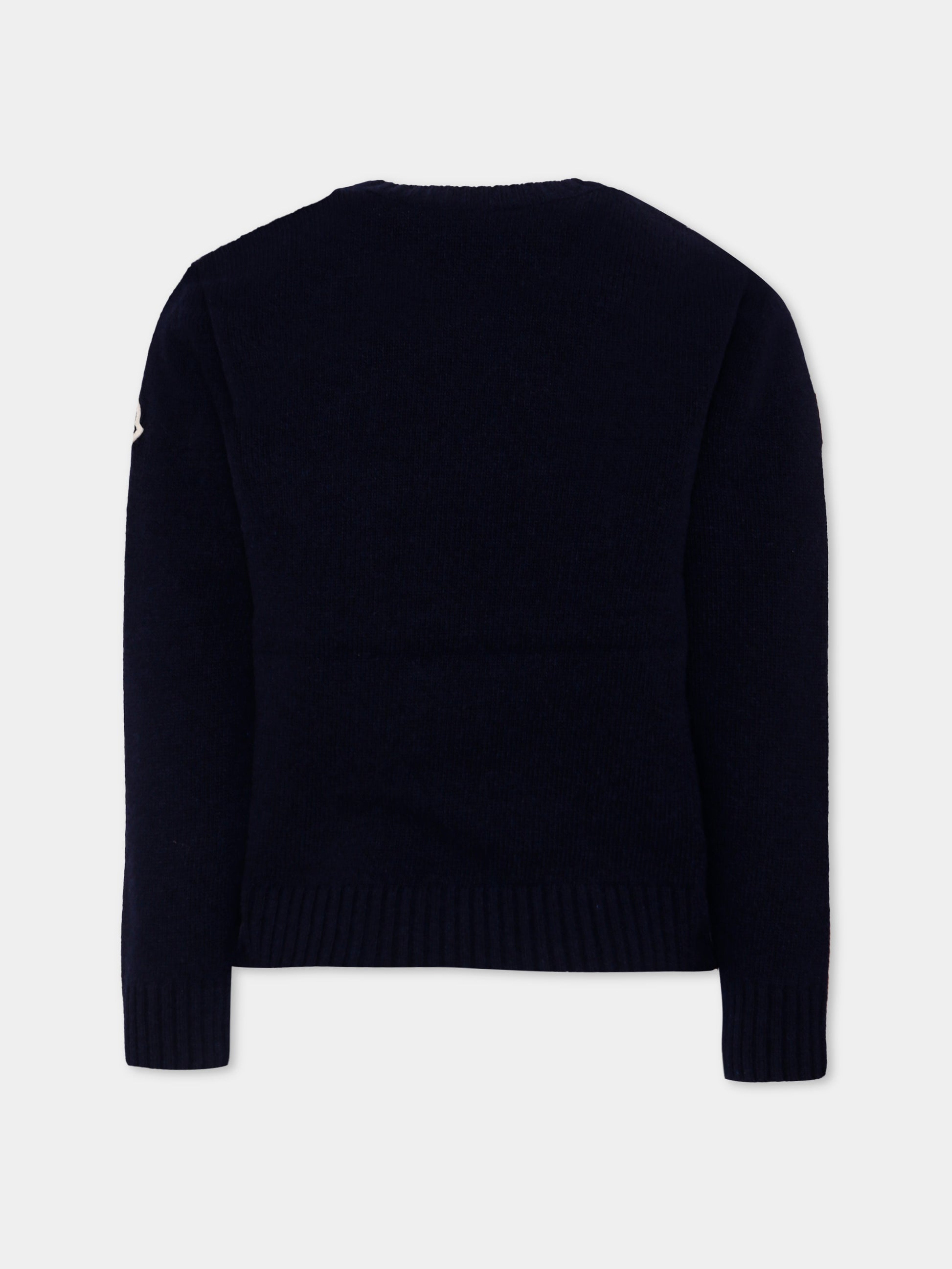 Maglione blu per bambino con logo,Moncler Kids,K2954 - 9C00001 - M1241 745