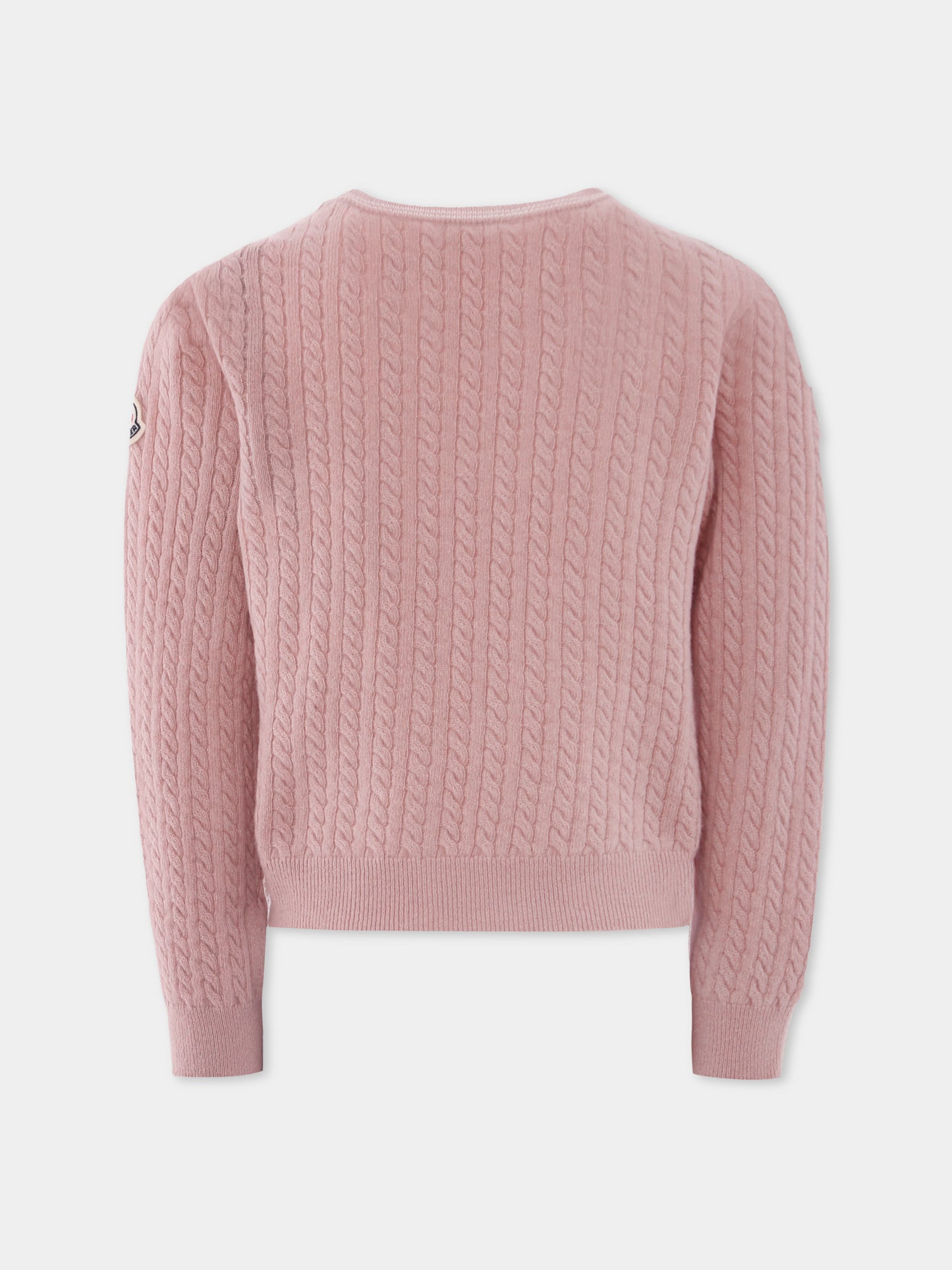 Maglione rosa per bambina con logo,Moncler Kids,K2954 - 9C00006 - M1241 50M