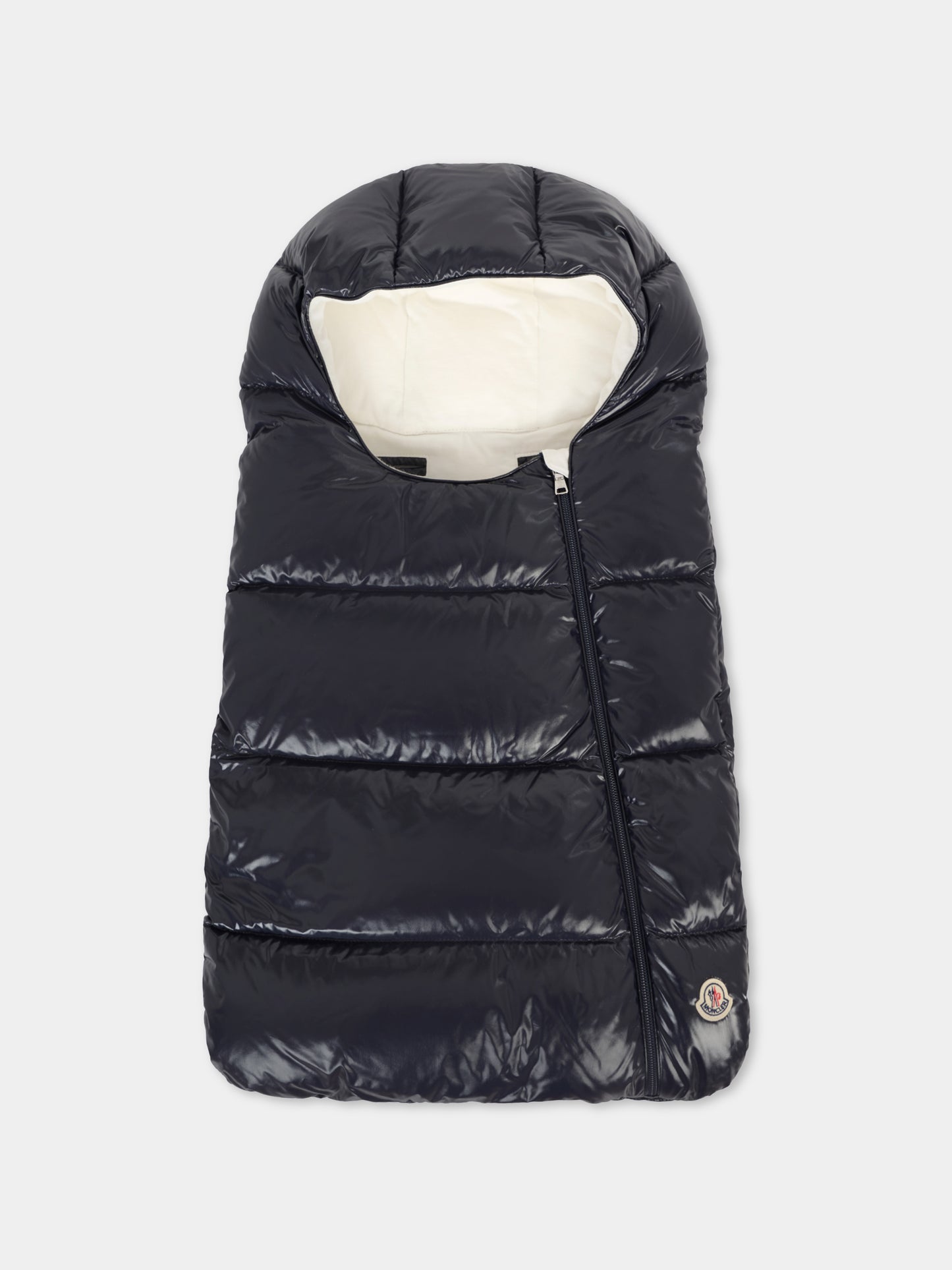 Sacco nanna blu per neonato con patch logato,Moncler Kids,K2951 - 1E00002 - 597Z8 742