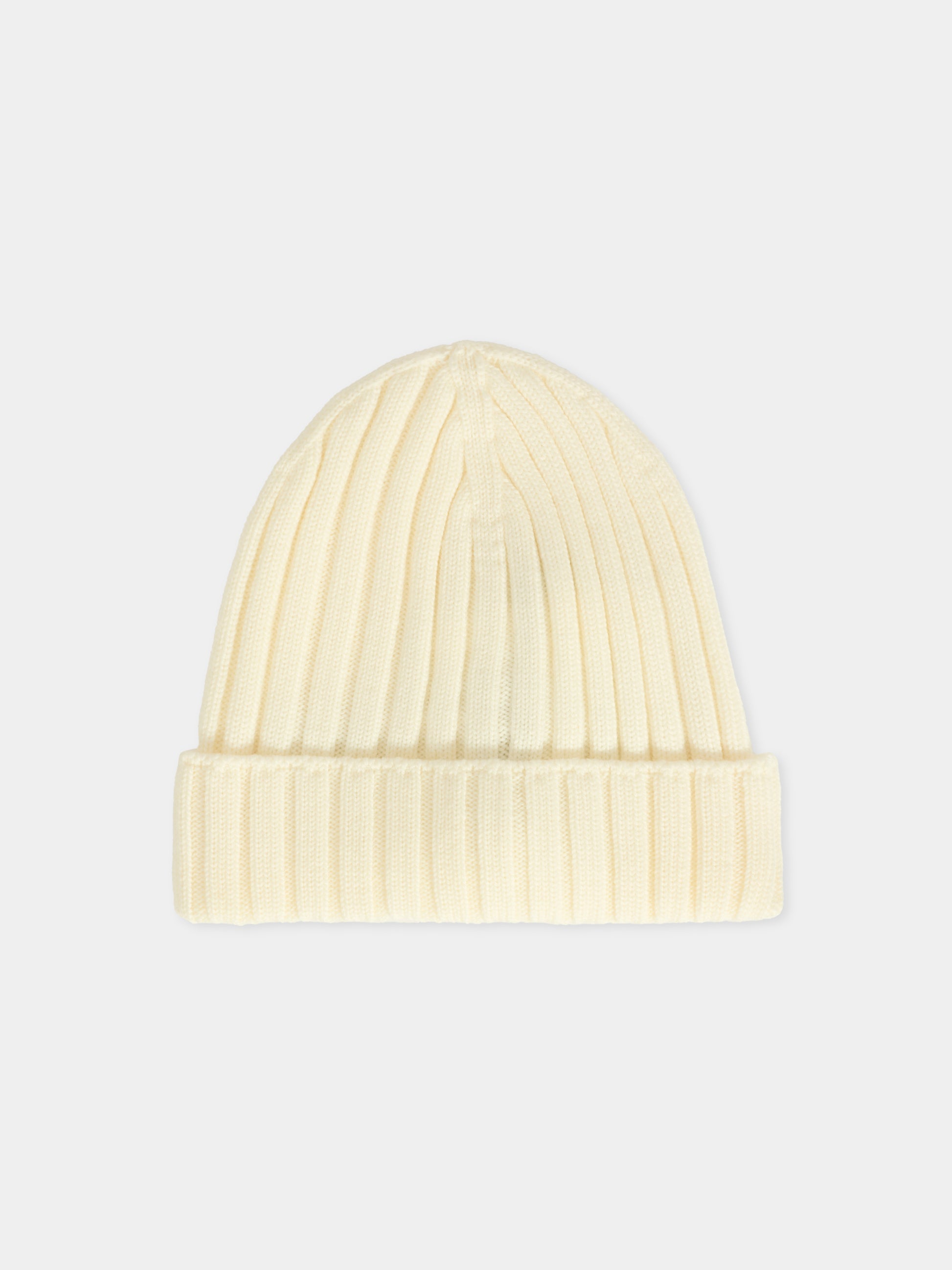 Berretto bianco per neonati con logo,Moncler Kids,K2951 - 3B00006 - M1131 040