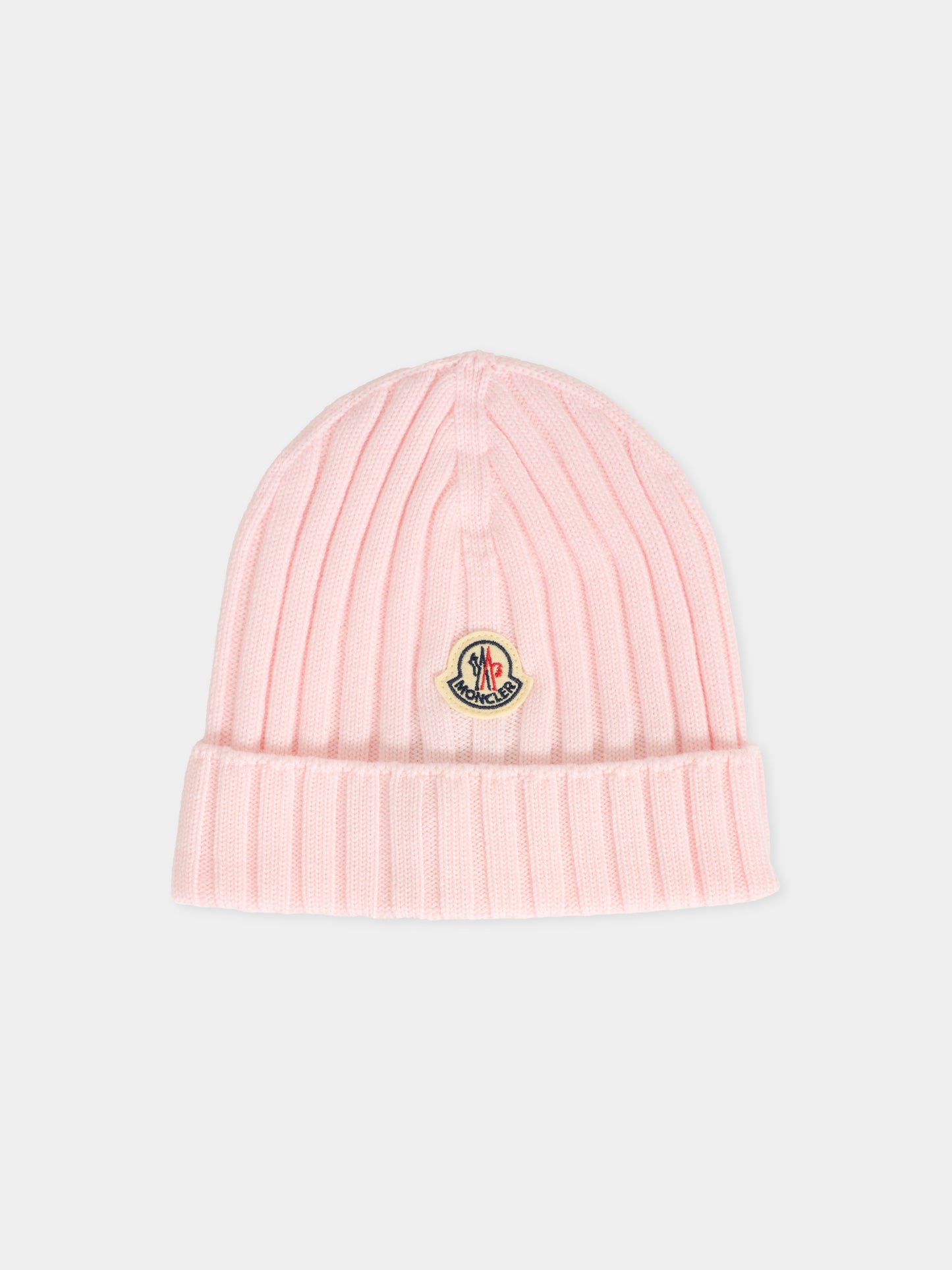 Berretto rosa per neonata con logo,Moncler Kids,K2951 - 3B00006 - M1131 529