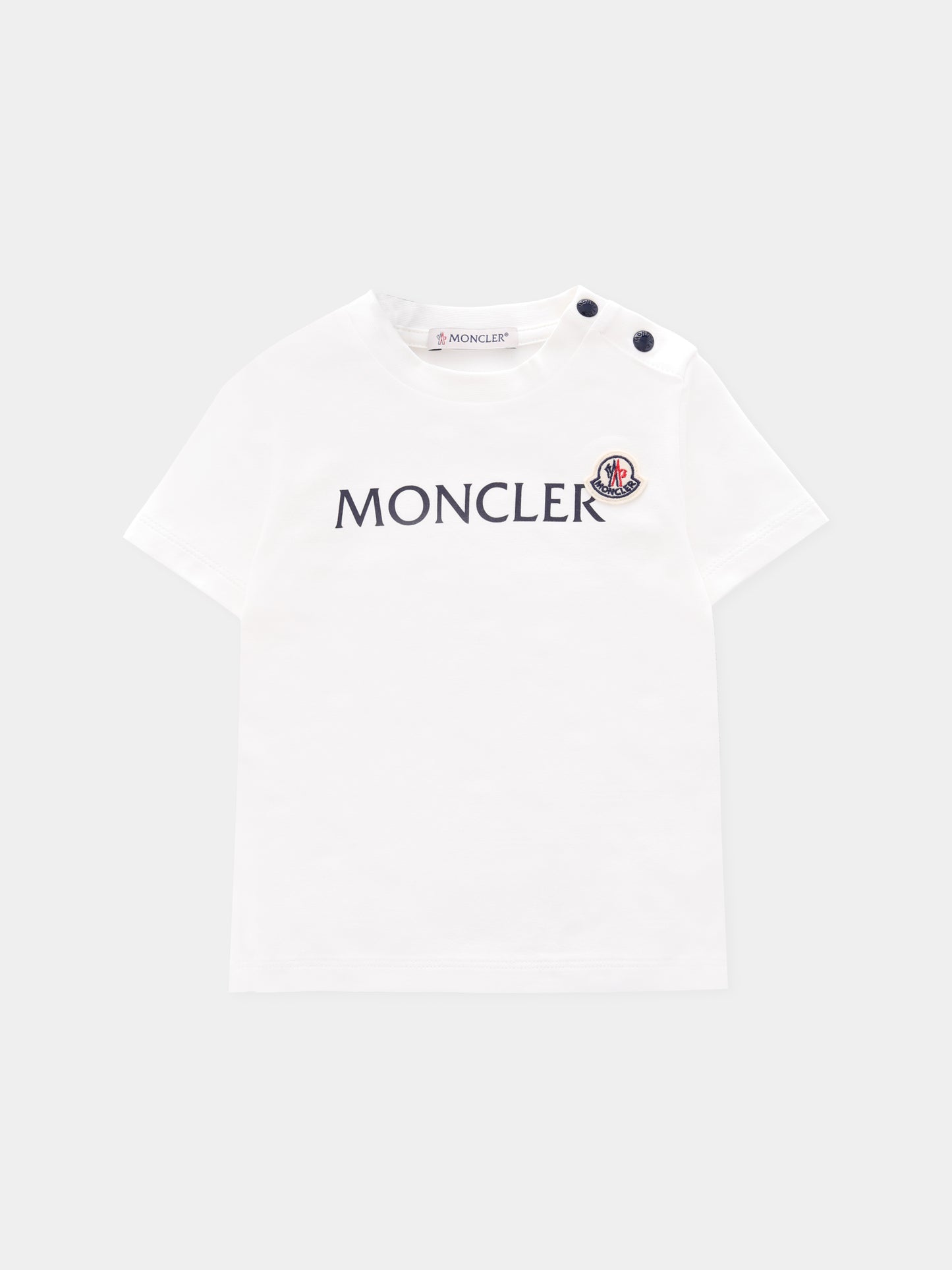 T-shirt bianca per neonati con logo,Moncler Kids,K2951 - 8C00006 - 89AUM 034