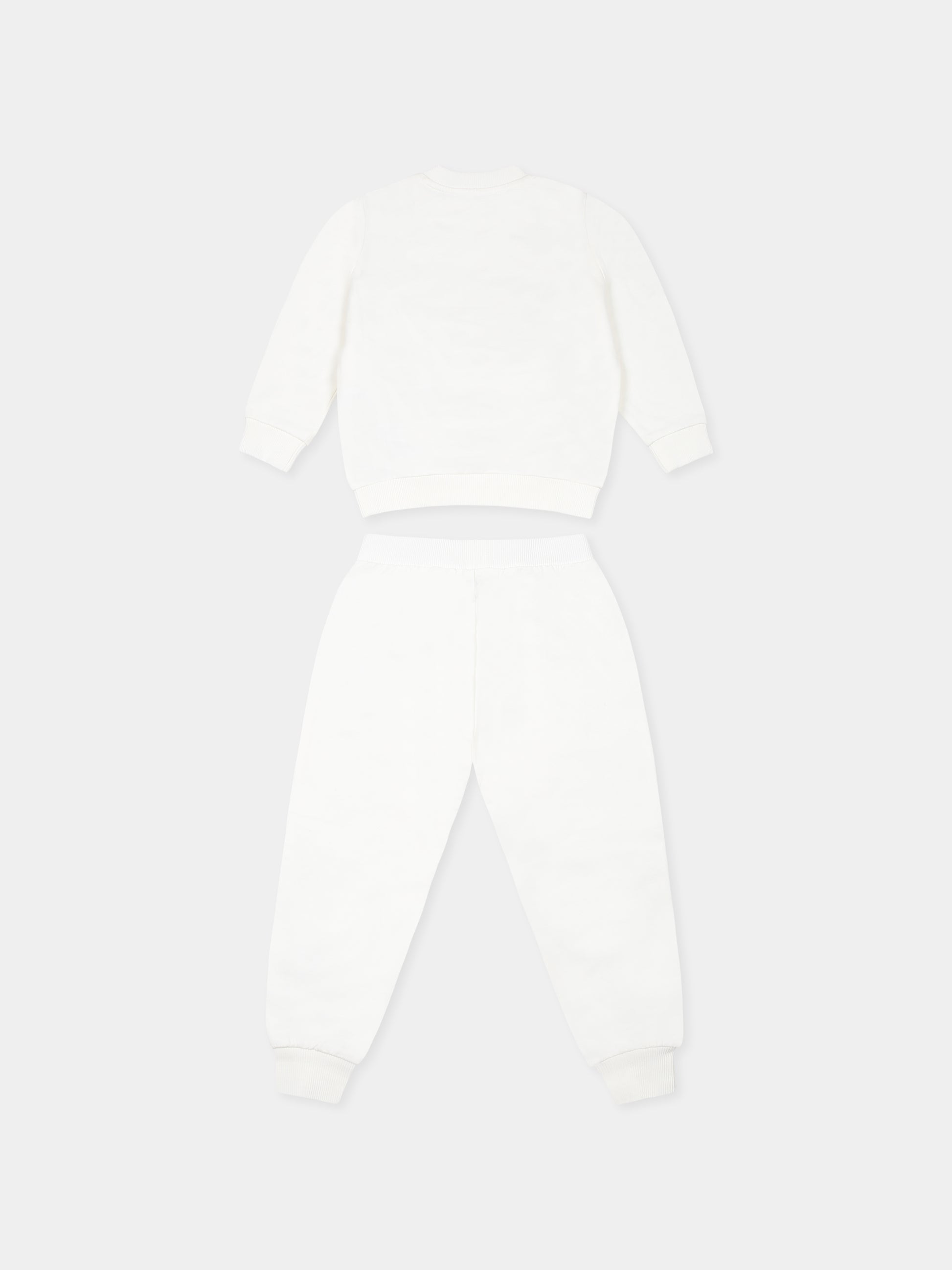 Completo bianco per neonati con due Teddy Bears,Moschino Kids,M6K02P LCA14 10063