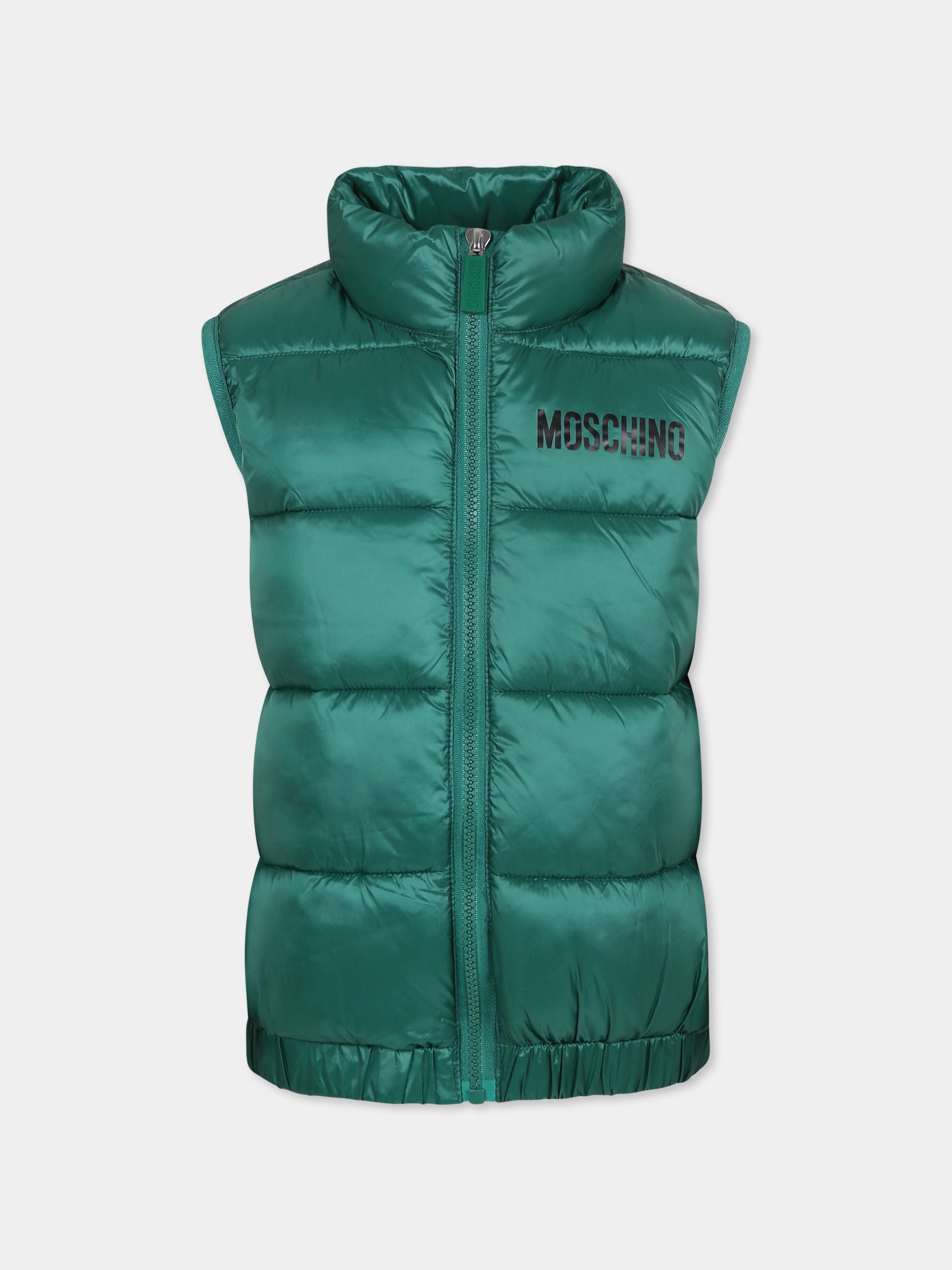 Gilet verde per bambini con tre Teddy Bears,Moschino Kids,HPS02K L3A32 30139