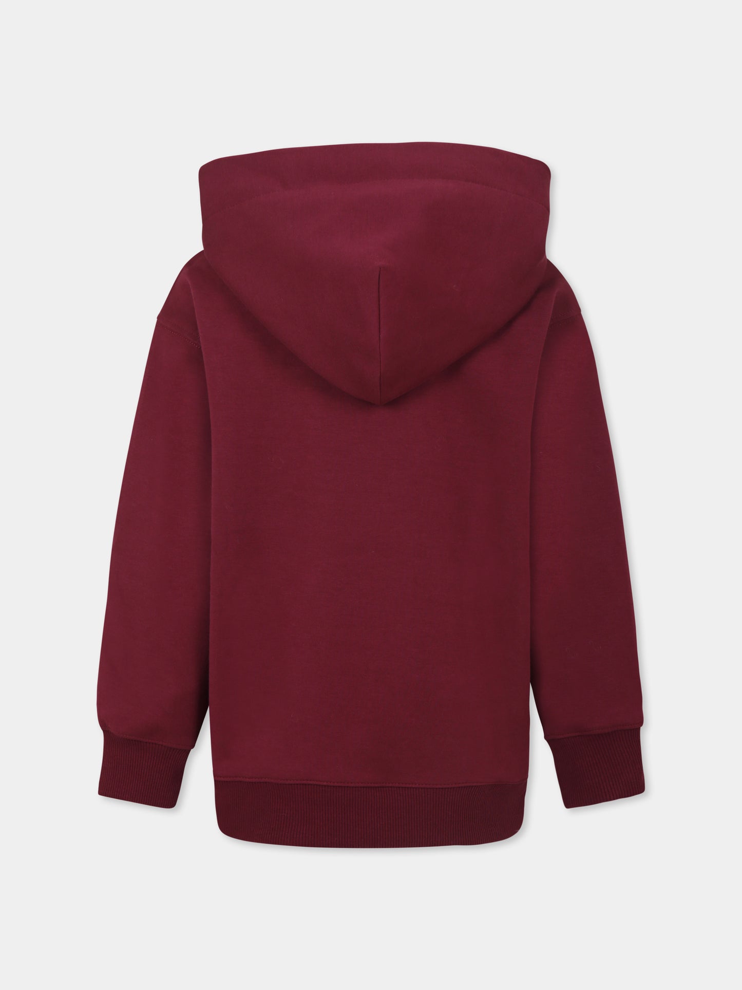 Felpa bordeaux per bambini con logo ricamato,Laneus Kids,F5LKJUHS073 039