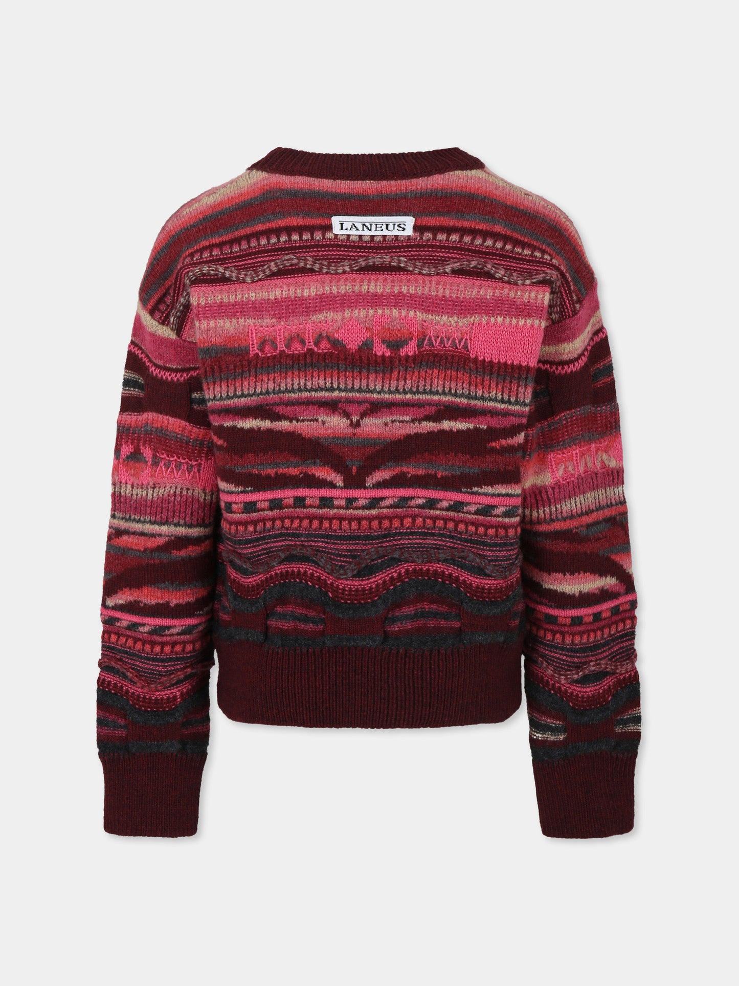 Maglione multicolor per bambina con patch logato,Laneus Kids,F5LKJGJP060 039