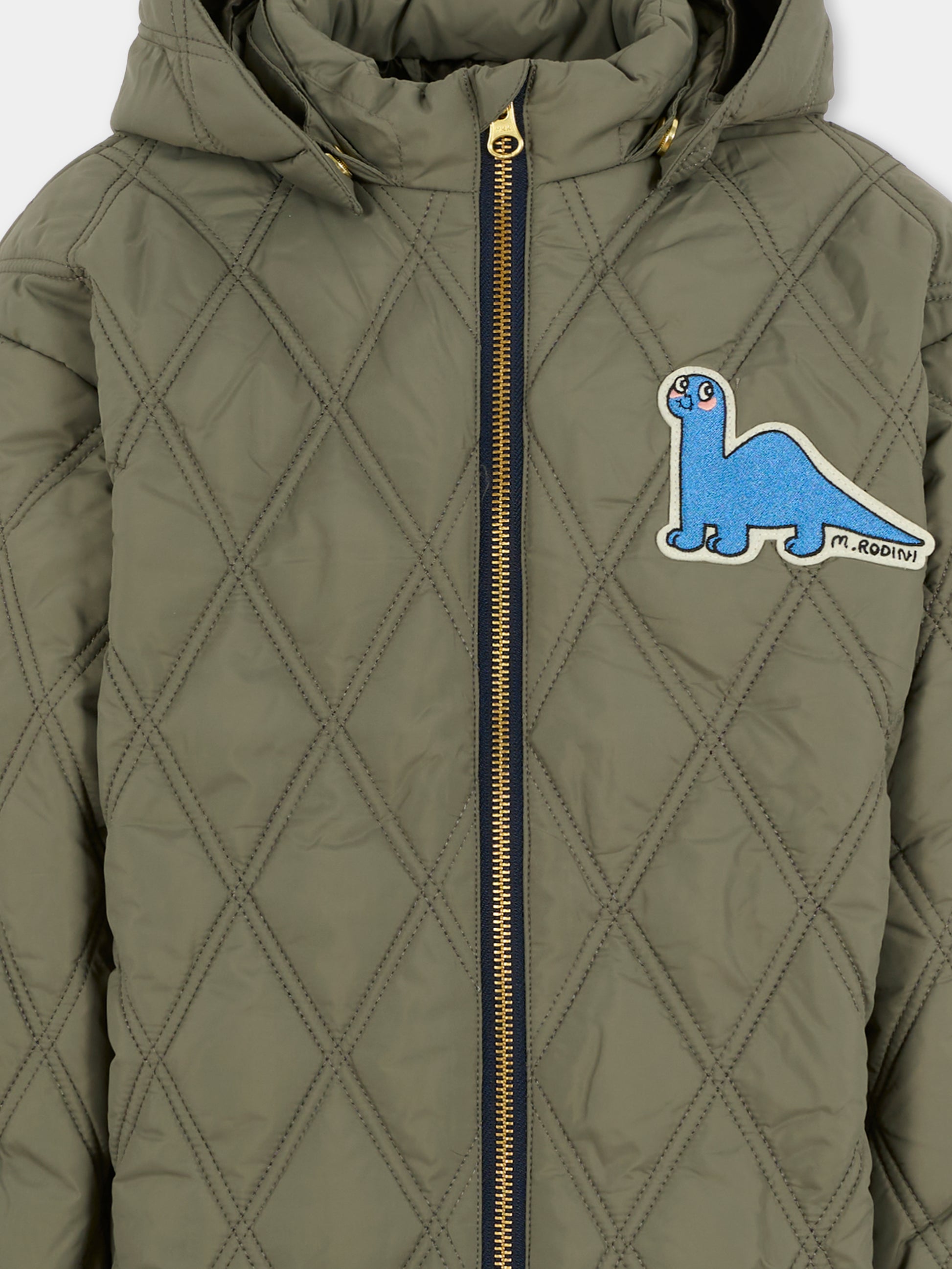 Piumino grigio per bambino con dinosauro,Mini Rodini,2571010397