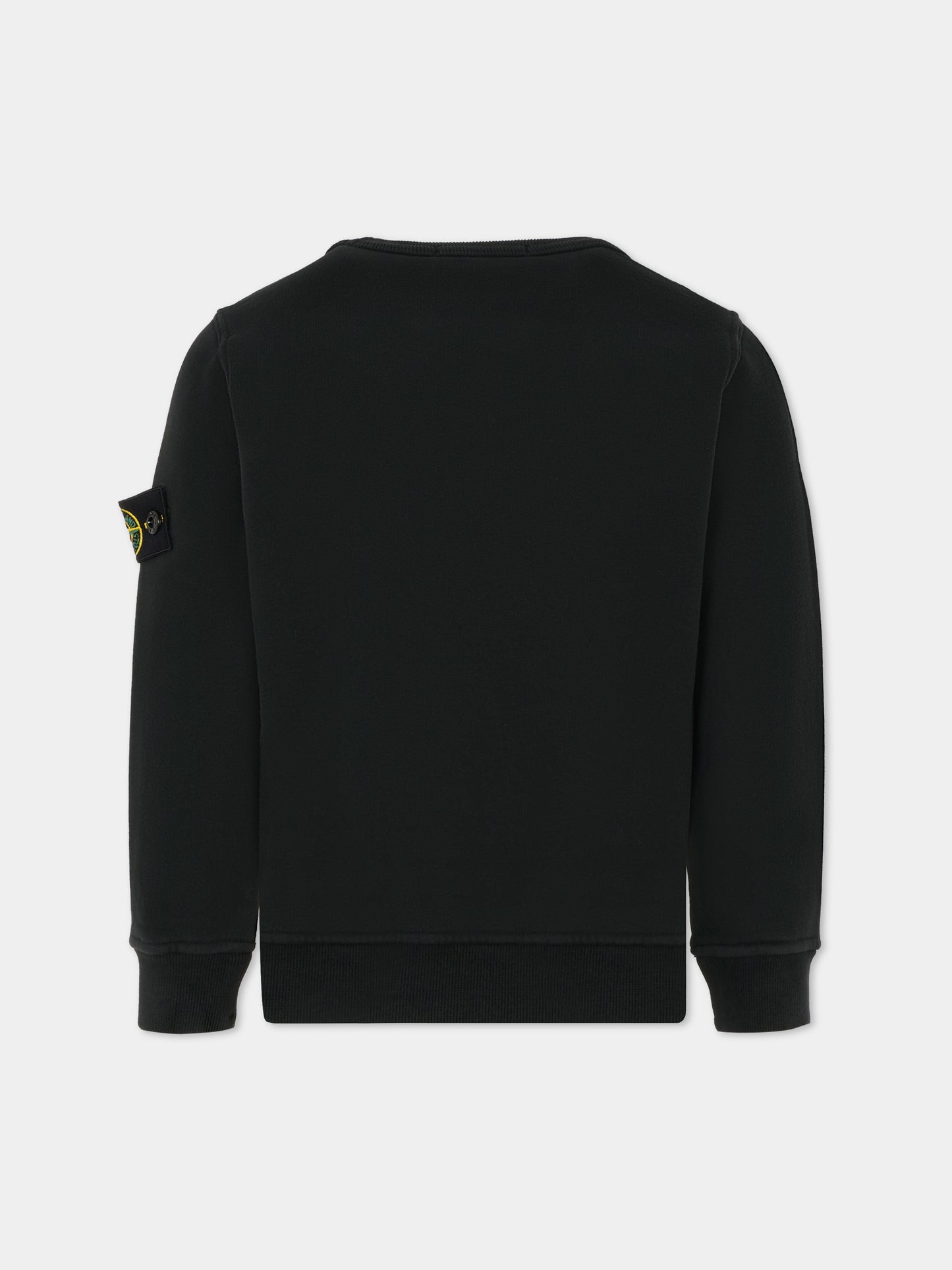 Felpa nera per bambino con bussola,Stone Island Junior,K2S16 6100001 S0A20 - V0029