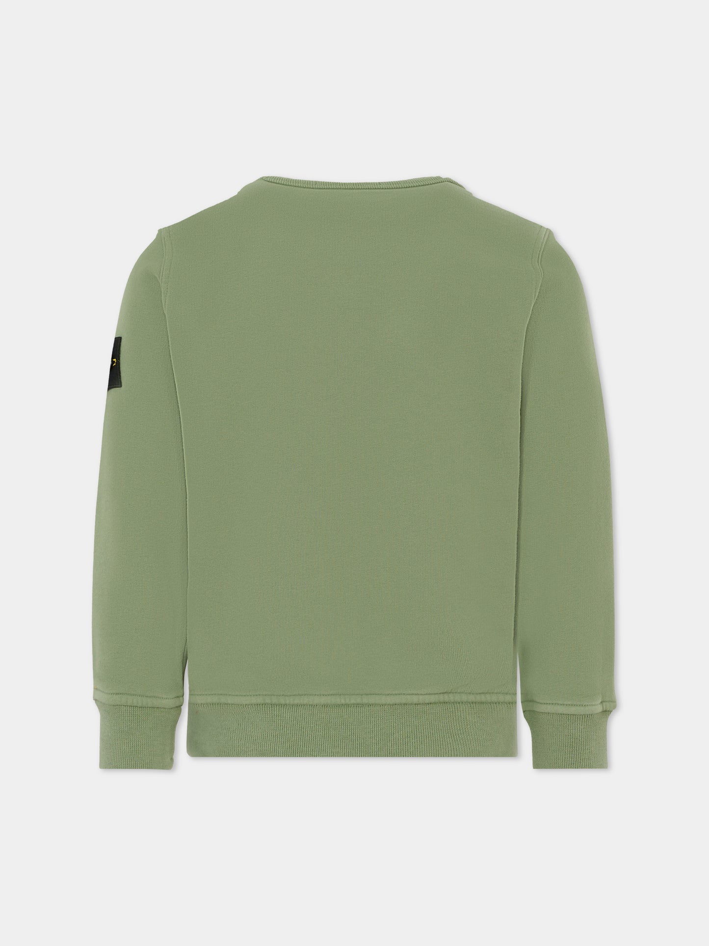 Felpa verde per bambino con bussola,Stone Island Junior,K2S16 6100001 S0A20 - V0055