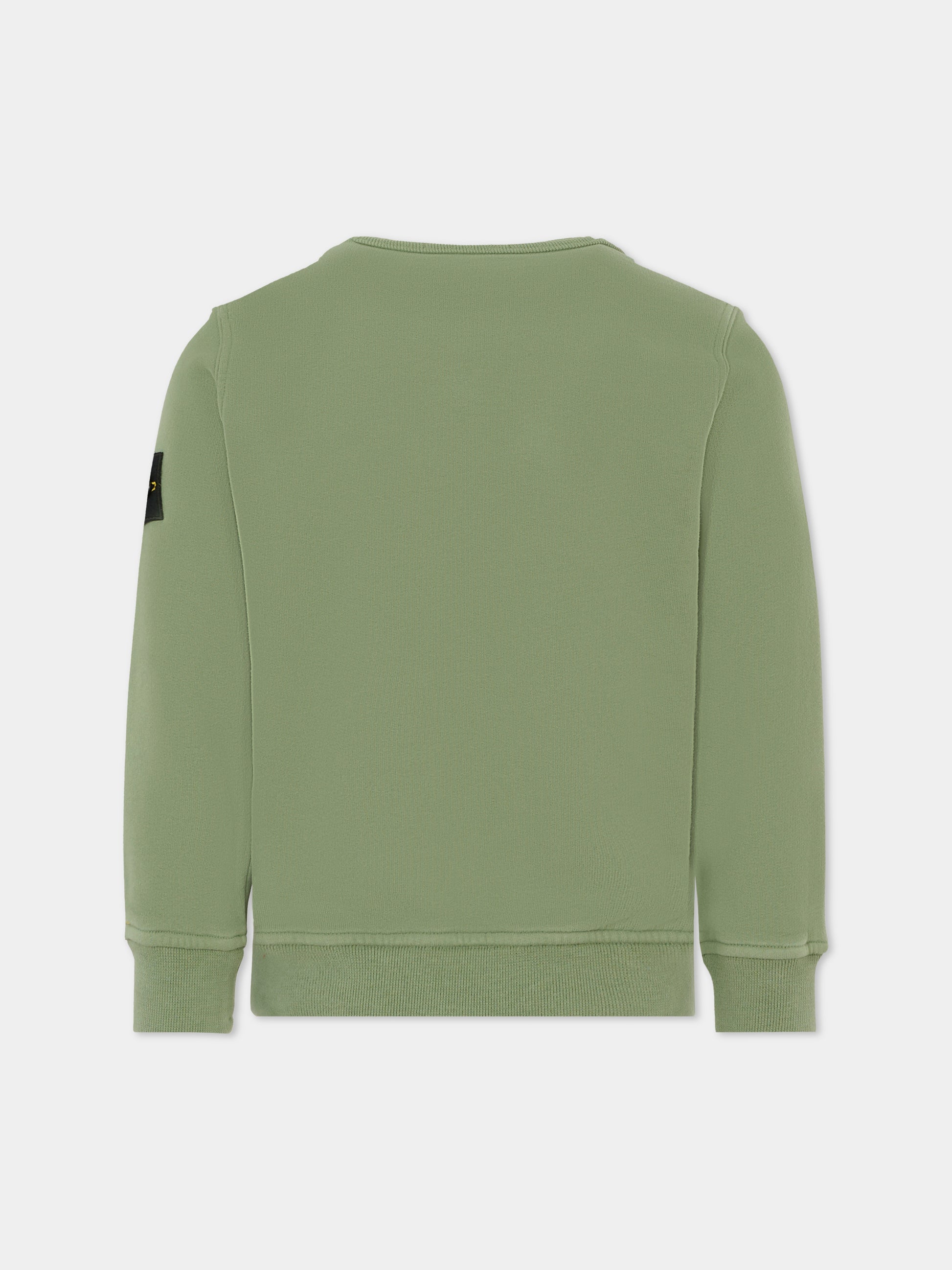 Felpa verde per bambino con bussola,Stone Island Junior,K2S16 6100001 S0A20 - V0055