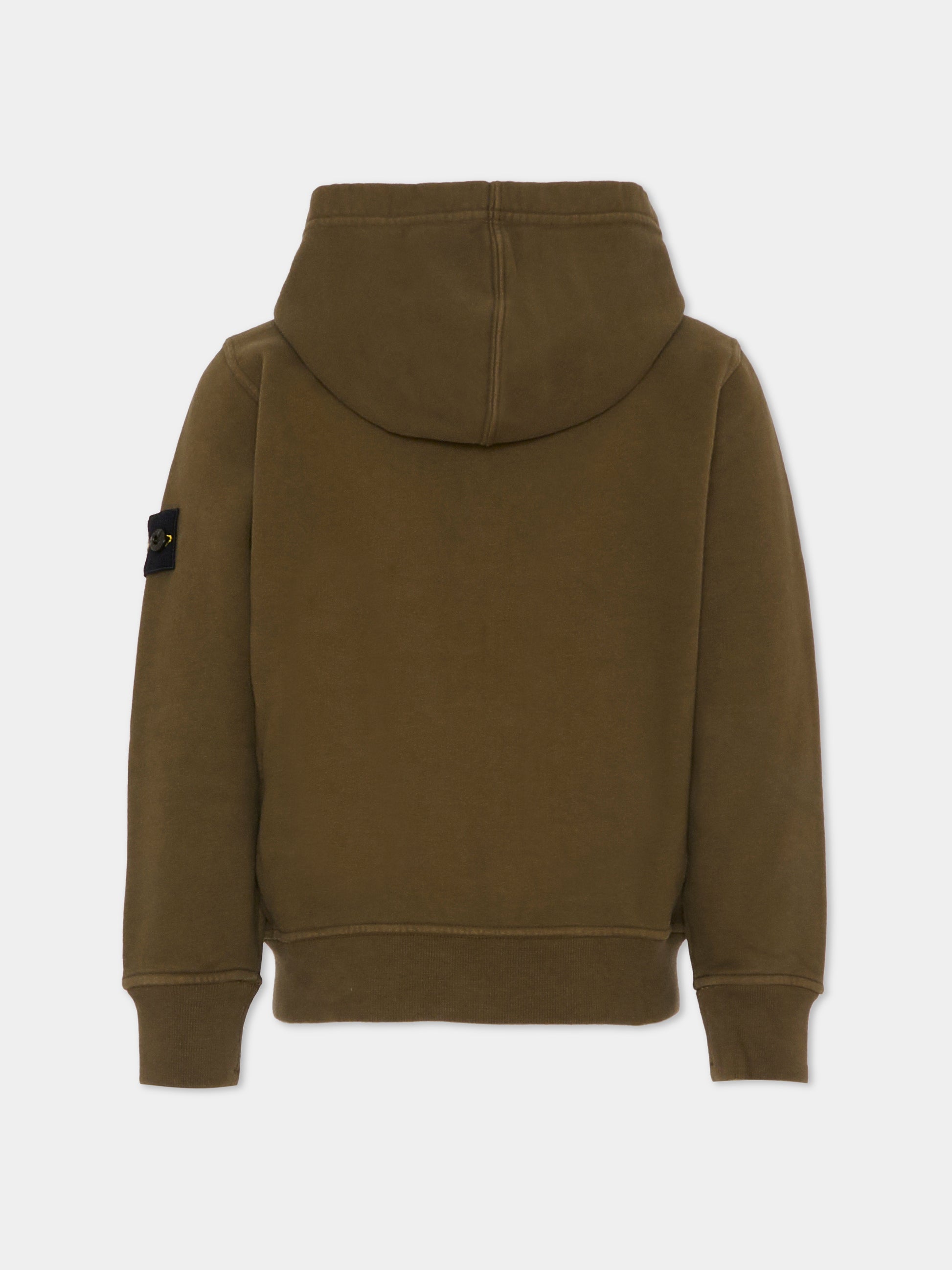 Felpa verde per bambino con bussola,Stone Island Junior,K2S16 6100003 S0A20 - V0054