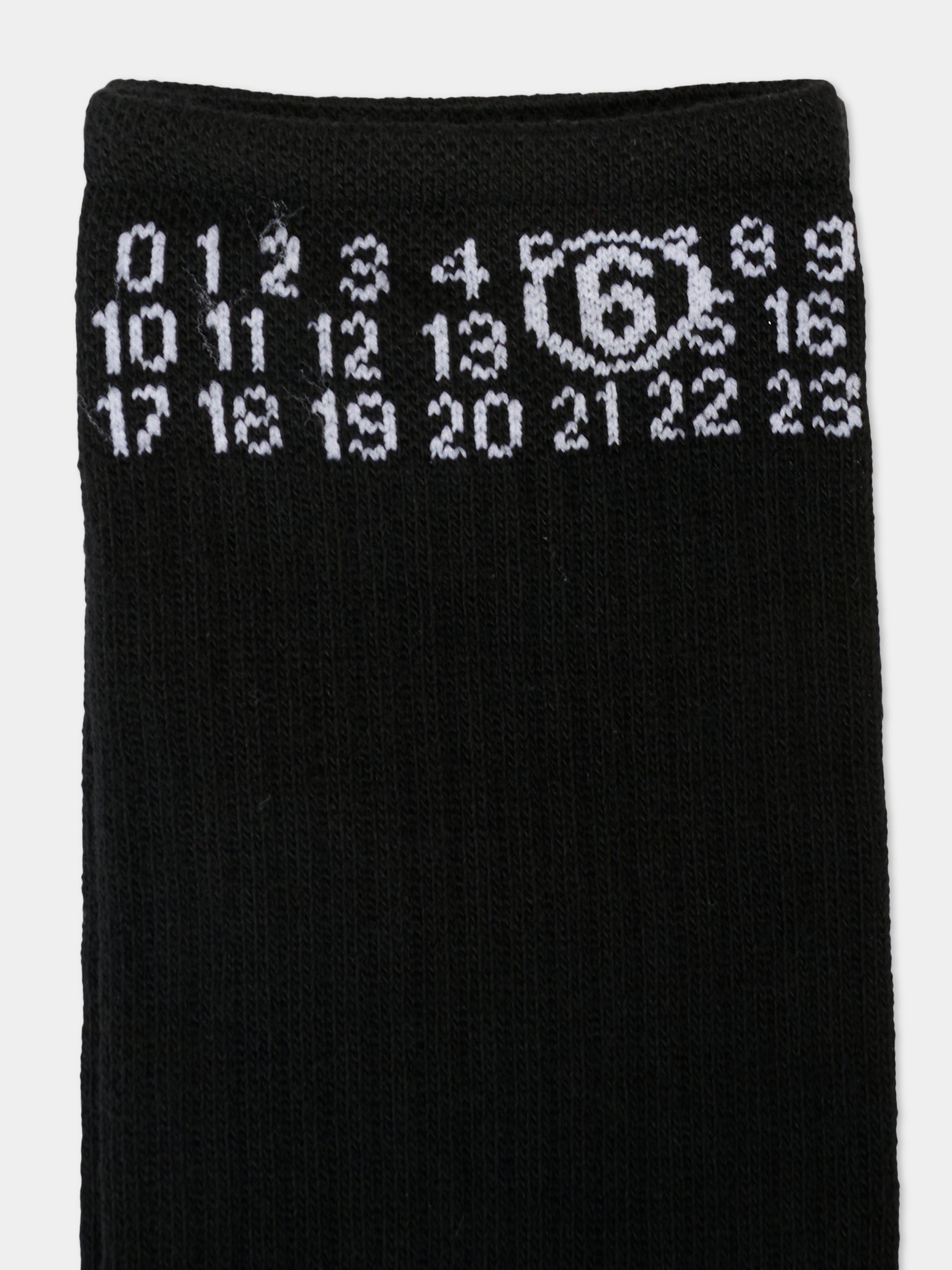 Calze nero per bambini con logo nero,Mm6 Maison Margiela,M60571-MM045-M6900