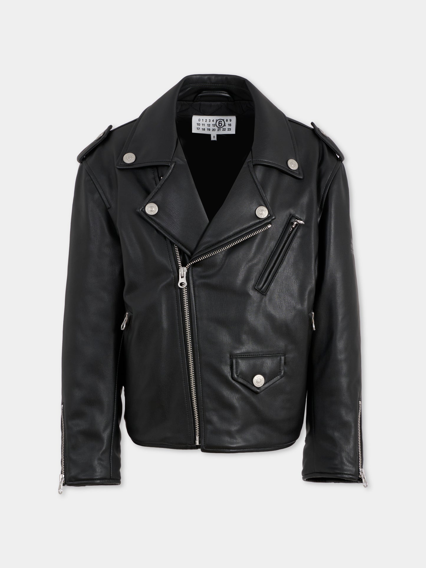 Giubbotto nero per bambini con logo,Mm6 Maison Margiela,M60835-MM01Y-M6900