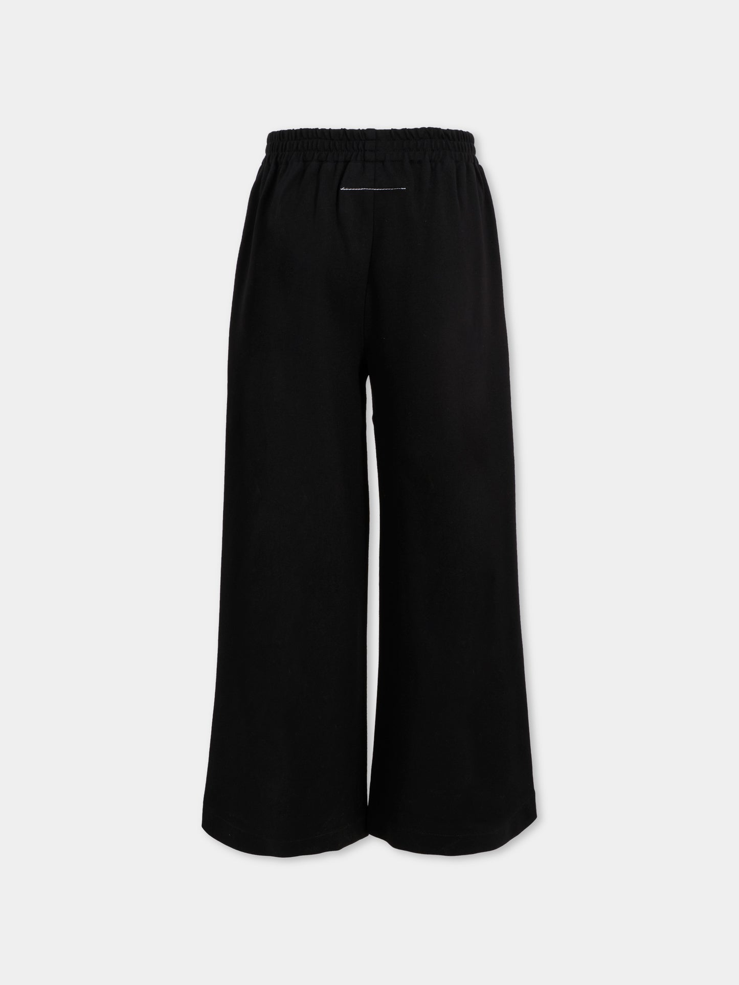 Pantaloni neri per bambini con logo,Mm6 Maison Margiela,M60840-MM05Z-M6900