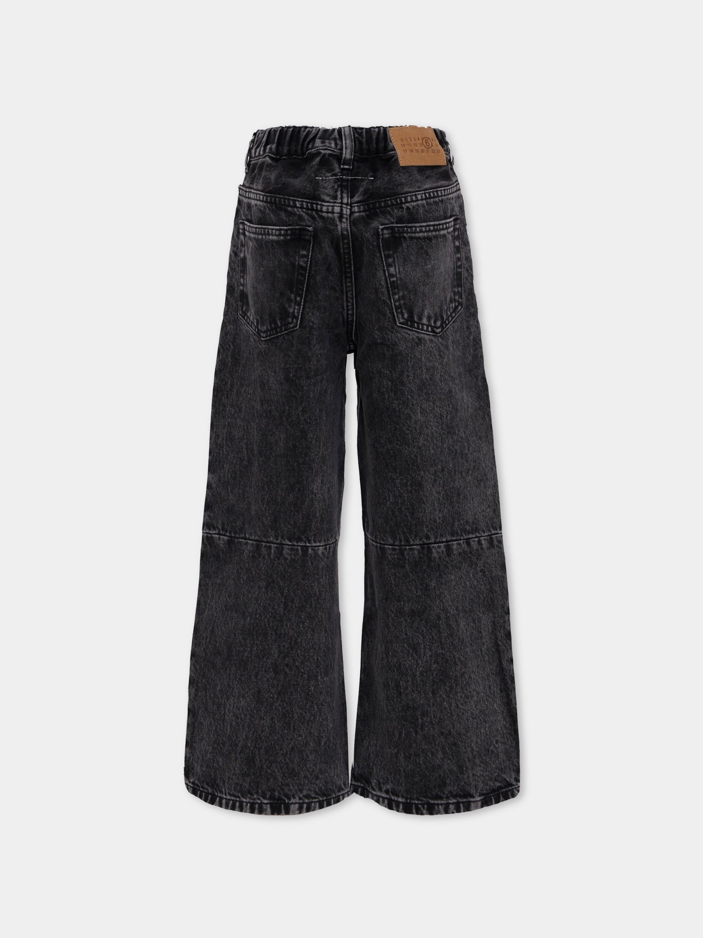 Jeans neri per bambini con logo,Mm6 Maison Margiela,M60844-MM06D-M602