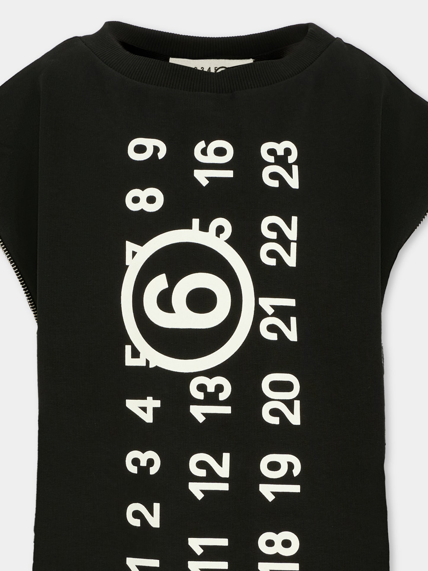 Vestito nero per bambina con logo,Mm6 Maison Margiela,M60850-MM02X-M6900