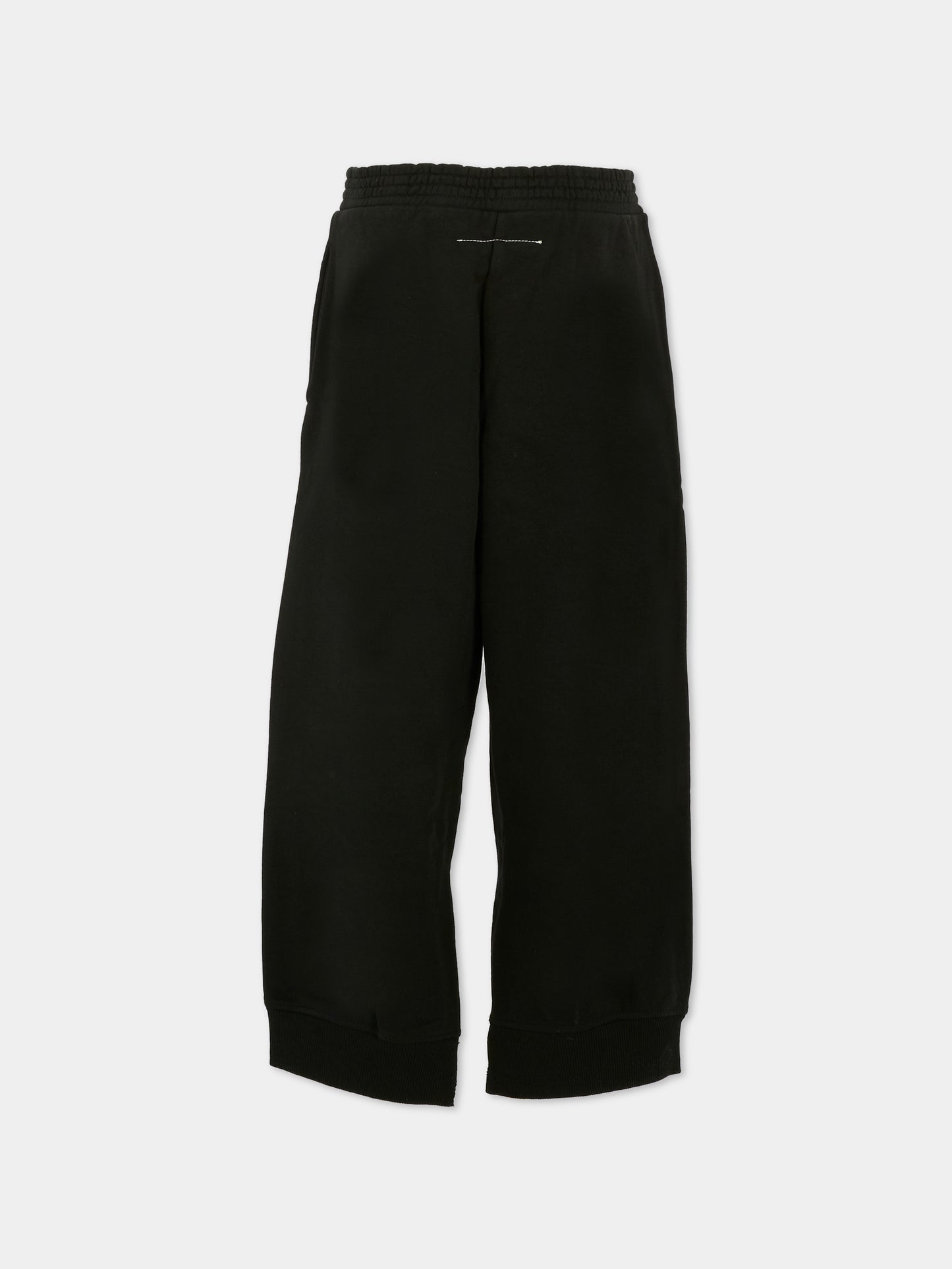 Pantaloni neri per bambini con logo,Mm6 Maison Margiela,M60895-MM02X-M6900