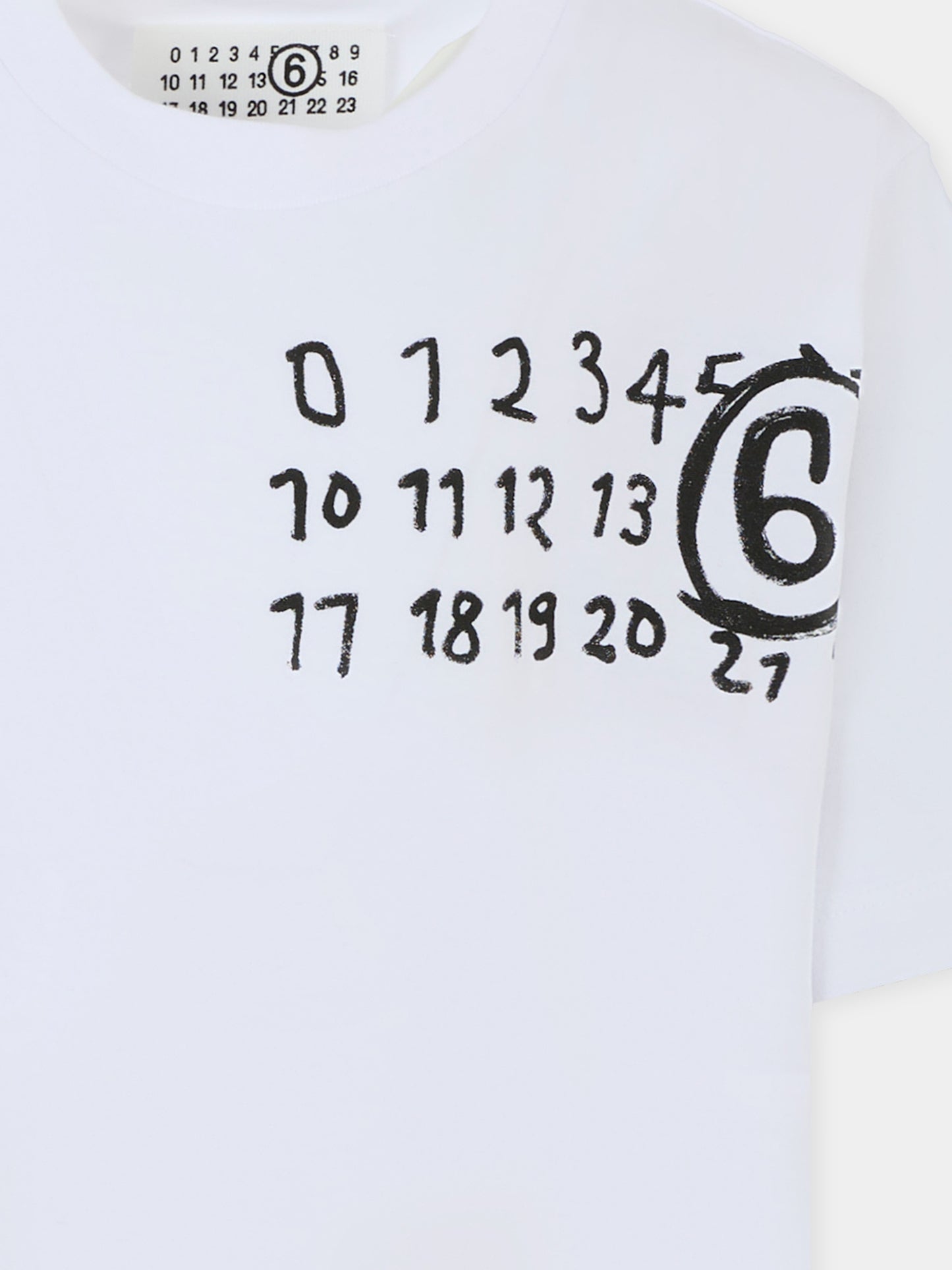 T-shirt bianca per bambini con logo,Mm6 Maison Margiela,M60897-MM02Y-M6100
