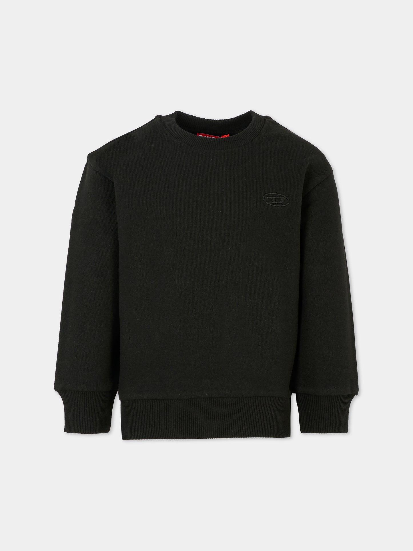 Felpa nera per bambino con logo ricamato,Diesel,J02274-0GYCJ-K900