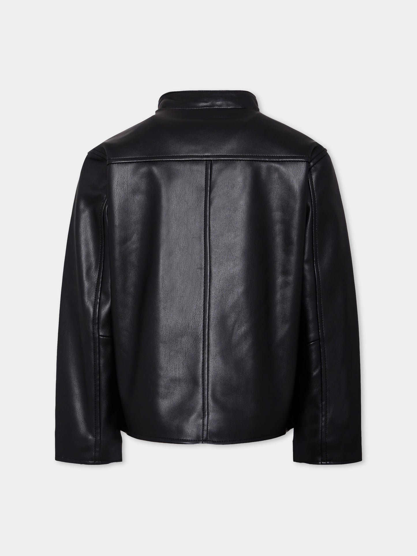 Giubbotto in ecopelle nero per bambino con logo,Diesel,J02404-KXB9D-K900