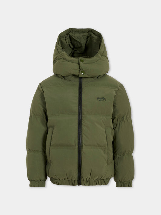 Piumino verde per bambini con logo,Diesel,J02422-KXBQ0-K513