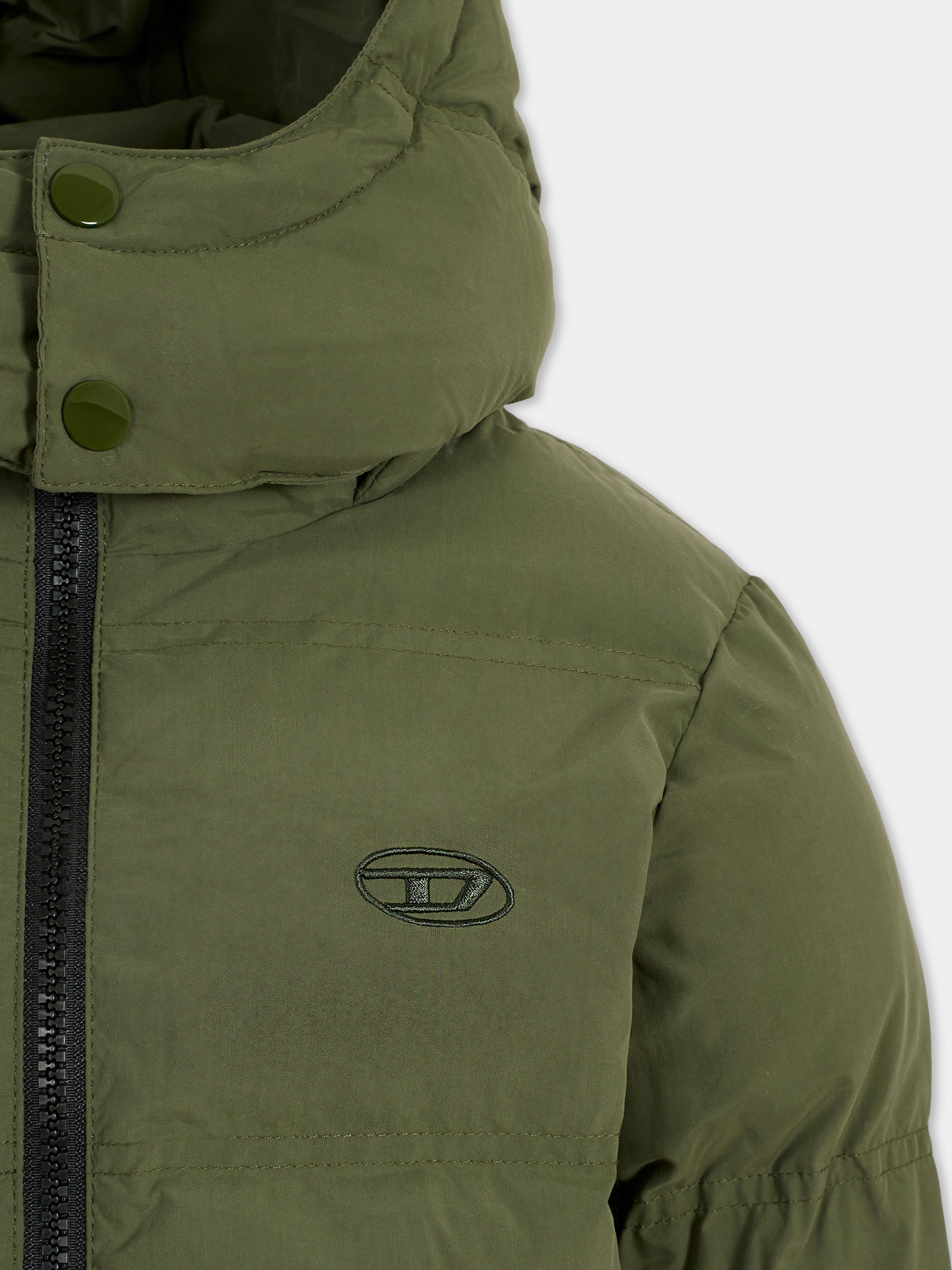 Piumino verde per bambini con logo,Diesel,J02422-KXBQ0-K513