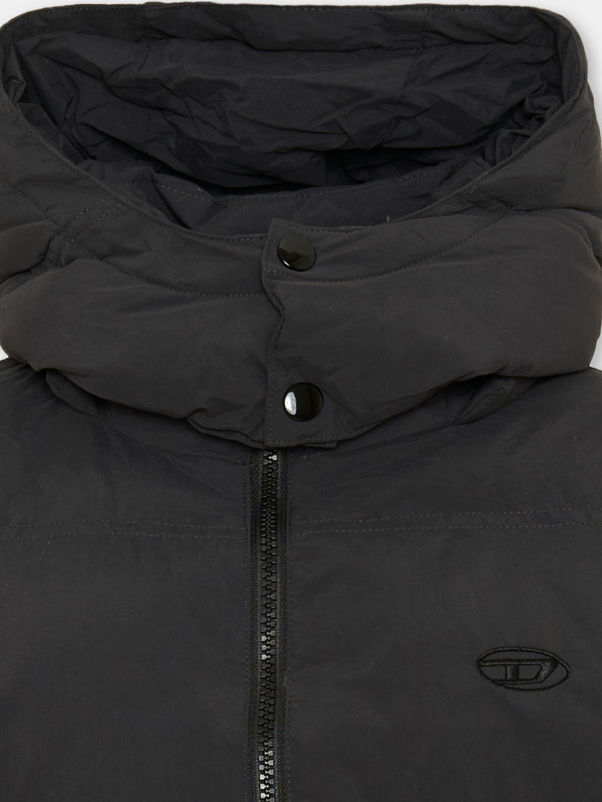 Piumino nero per bambini con logo,Diesel,J02422-KXBQ0-K900