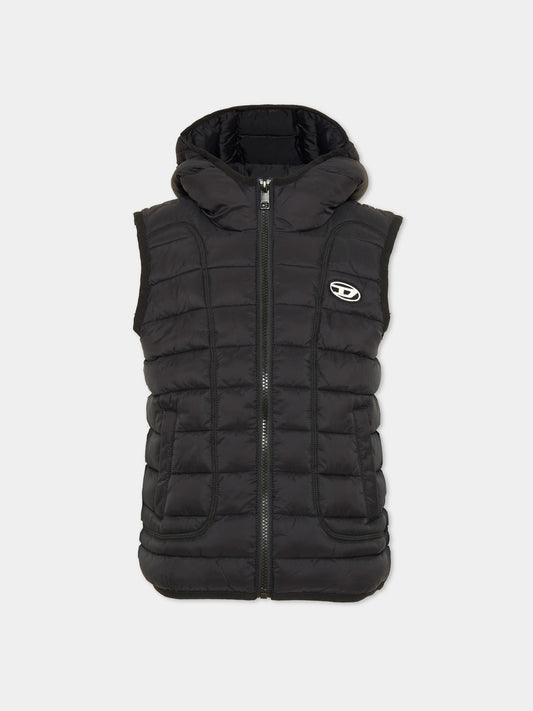 Black vest for boy with logo
