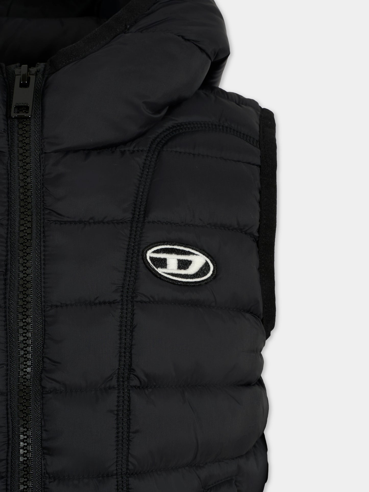 Gilet nero per bambino con logo,Diesel,J02424-KXBRD-K900