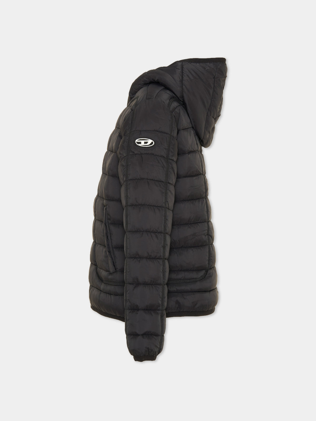 Piumino nero per bambino con logo,Diesel,J02425-KXBRD-K900