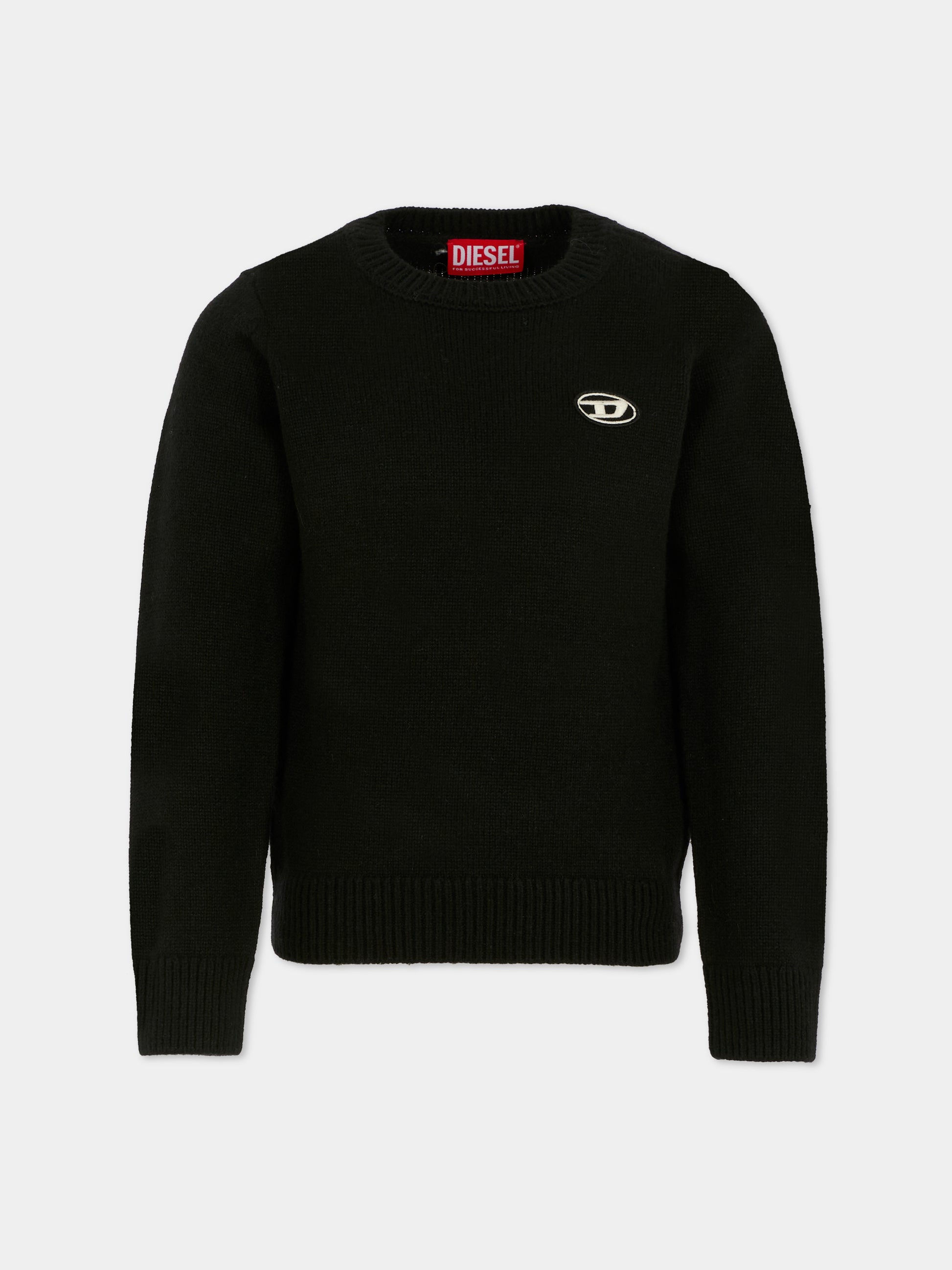Maglione nero per bambino con logo,Diesel,J02430-KYAYX-K900