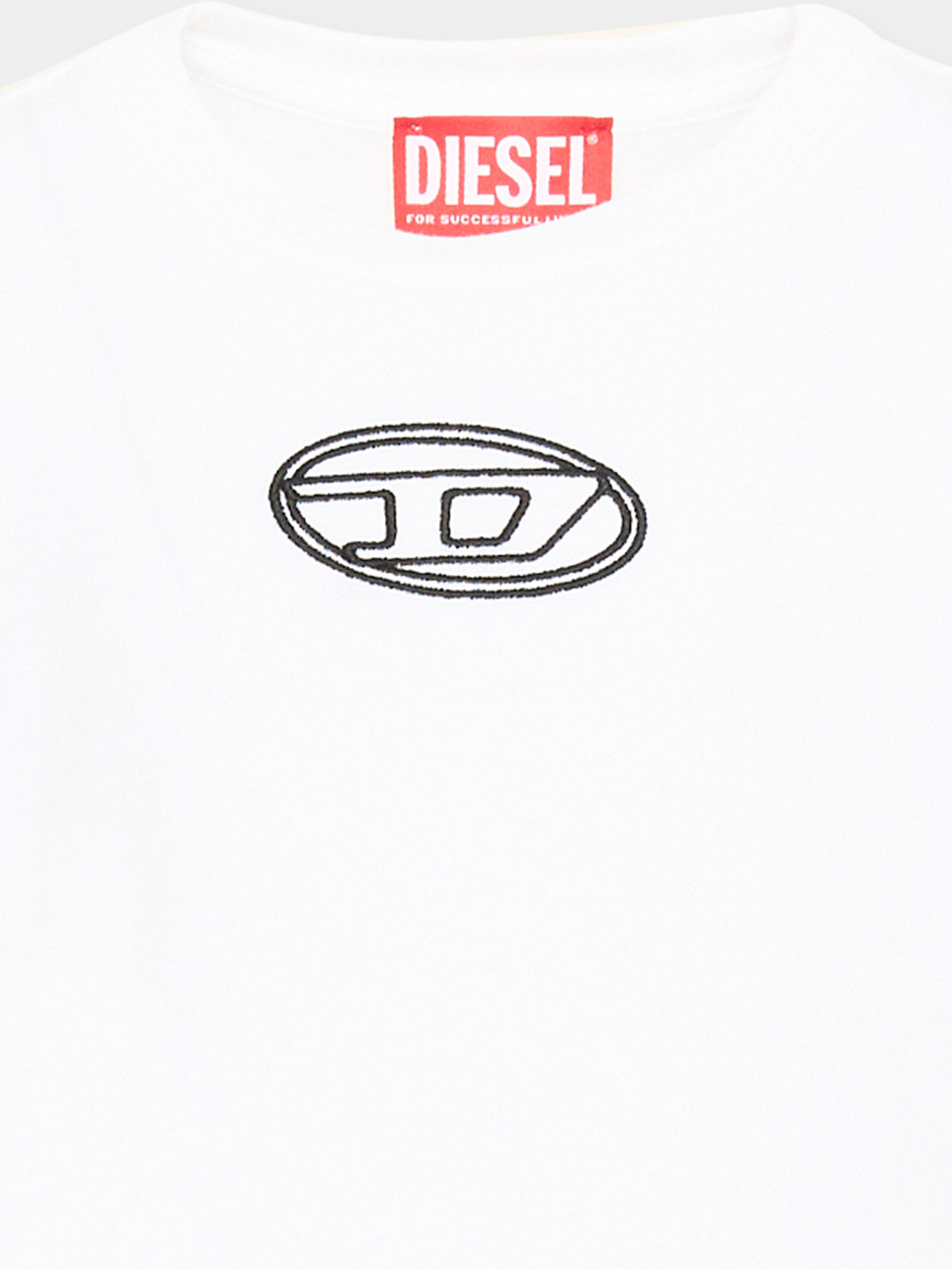 T-shirt bianca per bambina con logo nero,Diesel,J02431-00YI9-K100