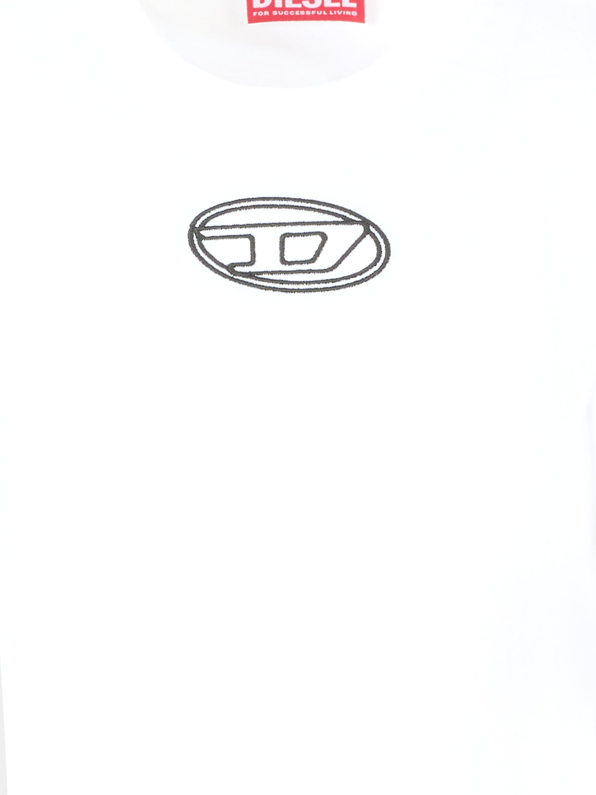 T-shirt bianca per bambina con logo nero,Diesel,J02431-00YI9-K100