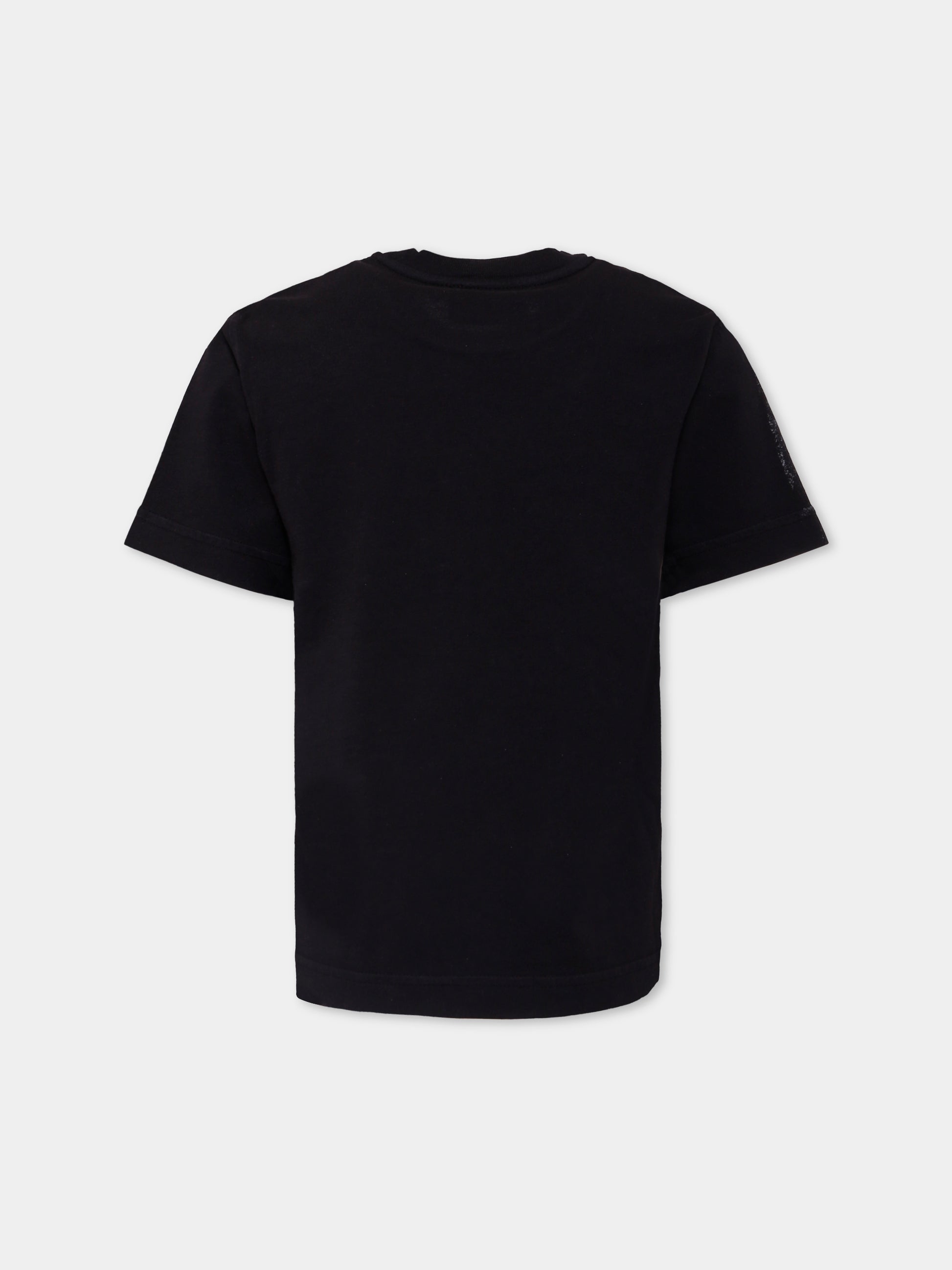 T-shirt nera per bambino con logo,Diesel,J02479-KYAZW-K900