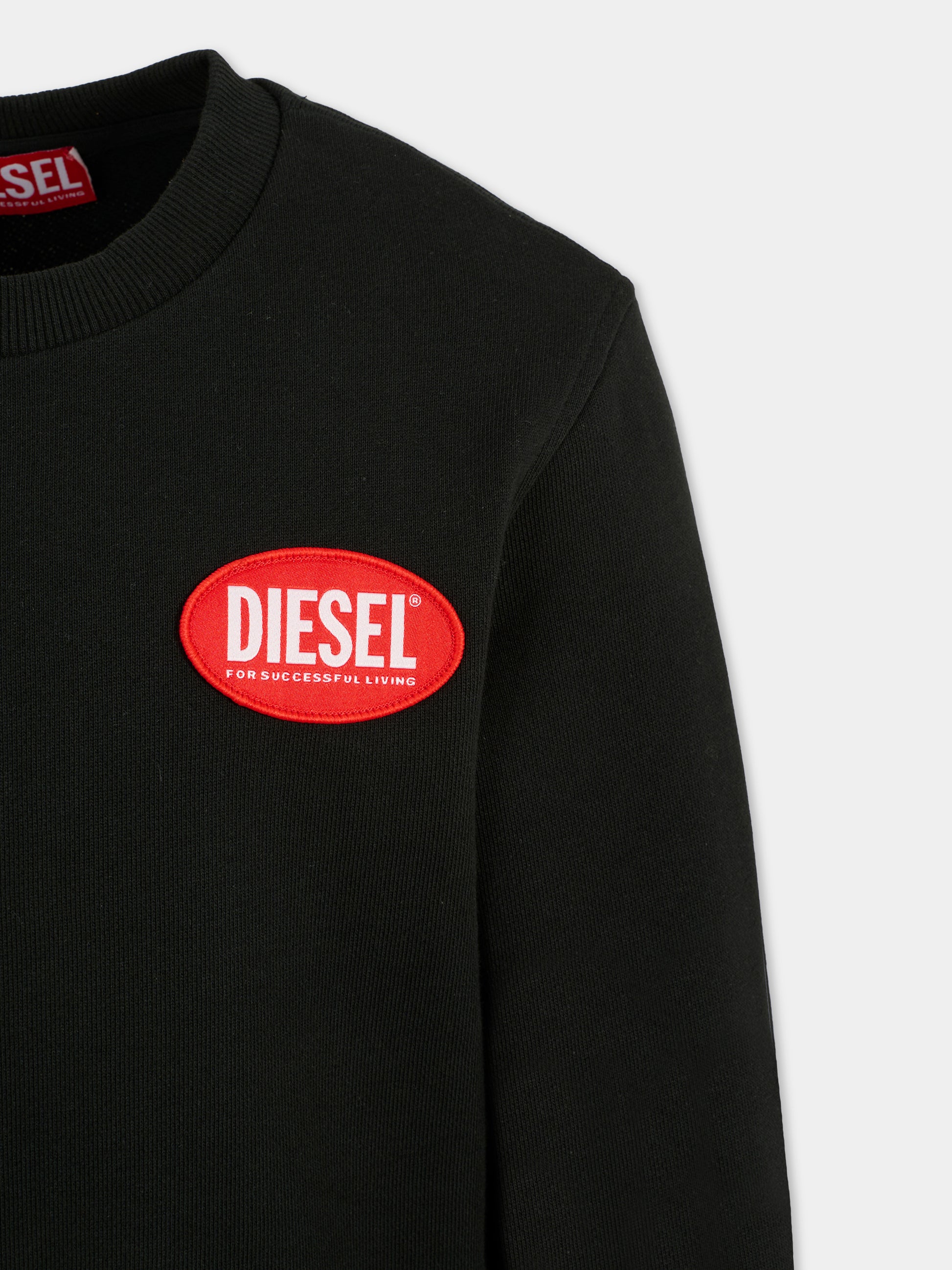 Felpa nera per bambino con logo,Diesel,J02482-KYAQK-K900